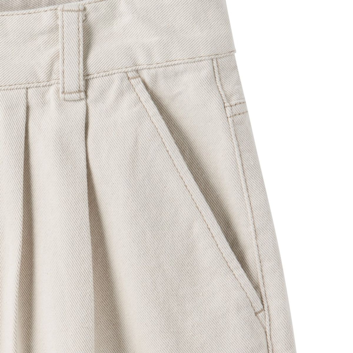 브롬톤 런던(BROMPTON LONDON) 1975 TWO TUCK DENIM SHORTS - IVORY (P252UDP431)