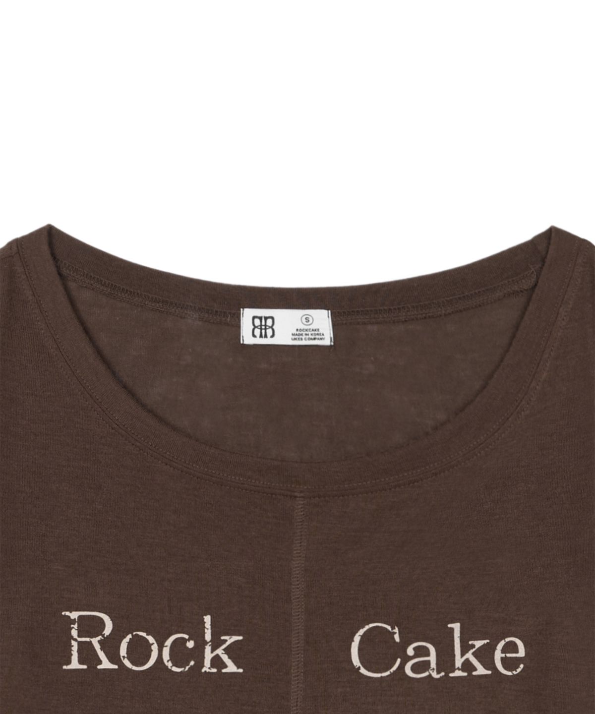락케이크(ROCKCAKE) Front Slit Long Sleeve Top - Brown