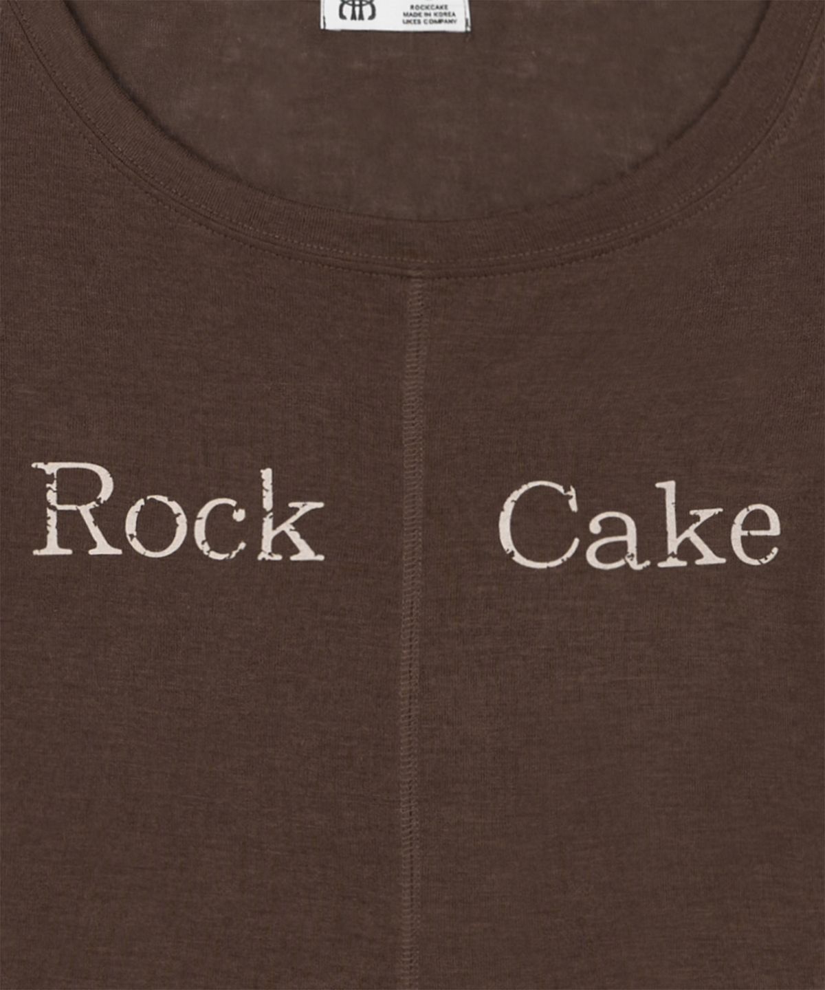 락케이크(ROCKCAKE) Front Slit Long Sleeve Top - Brown
