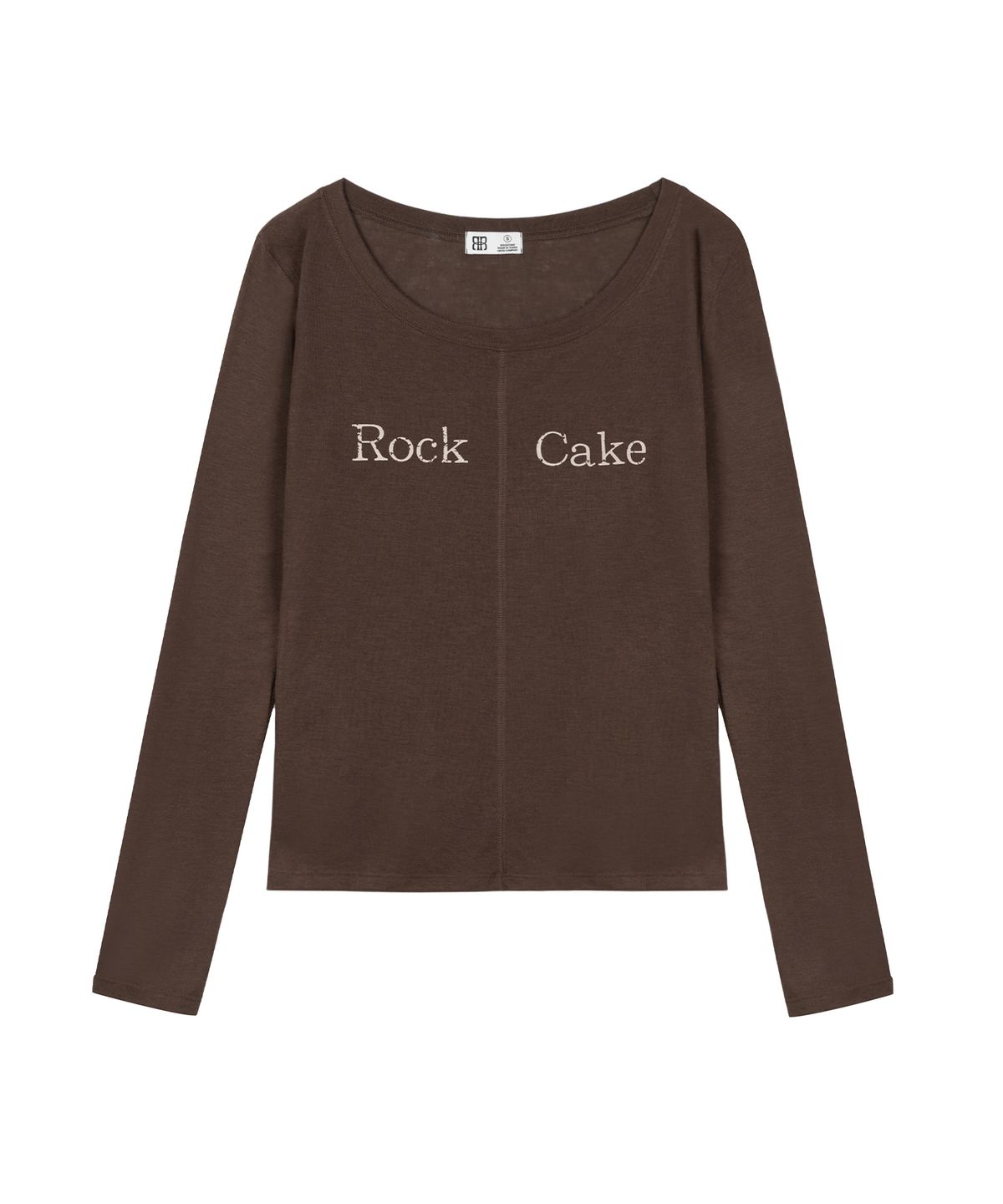 락케이크(ROCKCAKE) Front Slit Long Sleeve Top - Brown