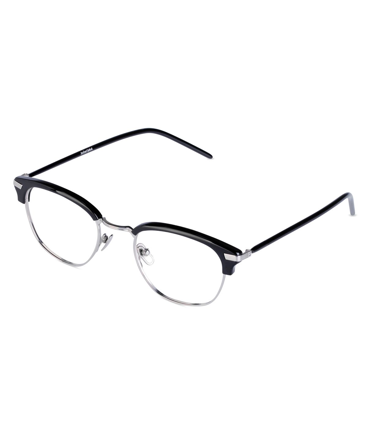 앰버옵티컬(AMBEROPTICAL) 행크2 하금테 안경 HANK2 블랙 실버