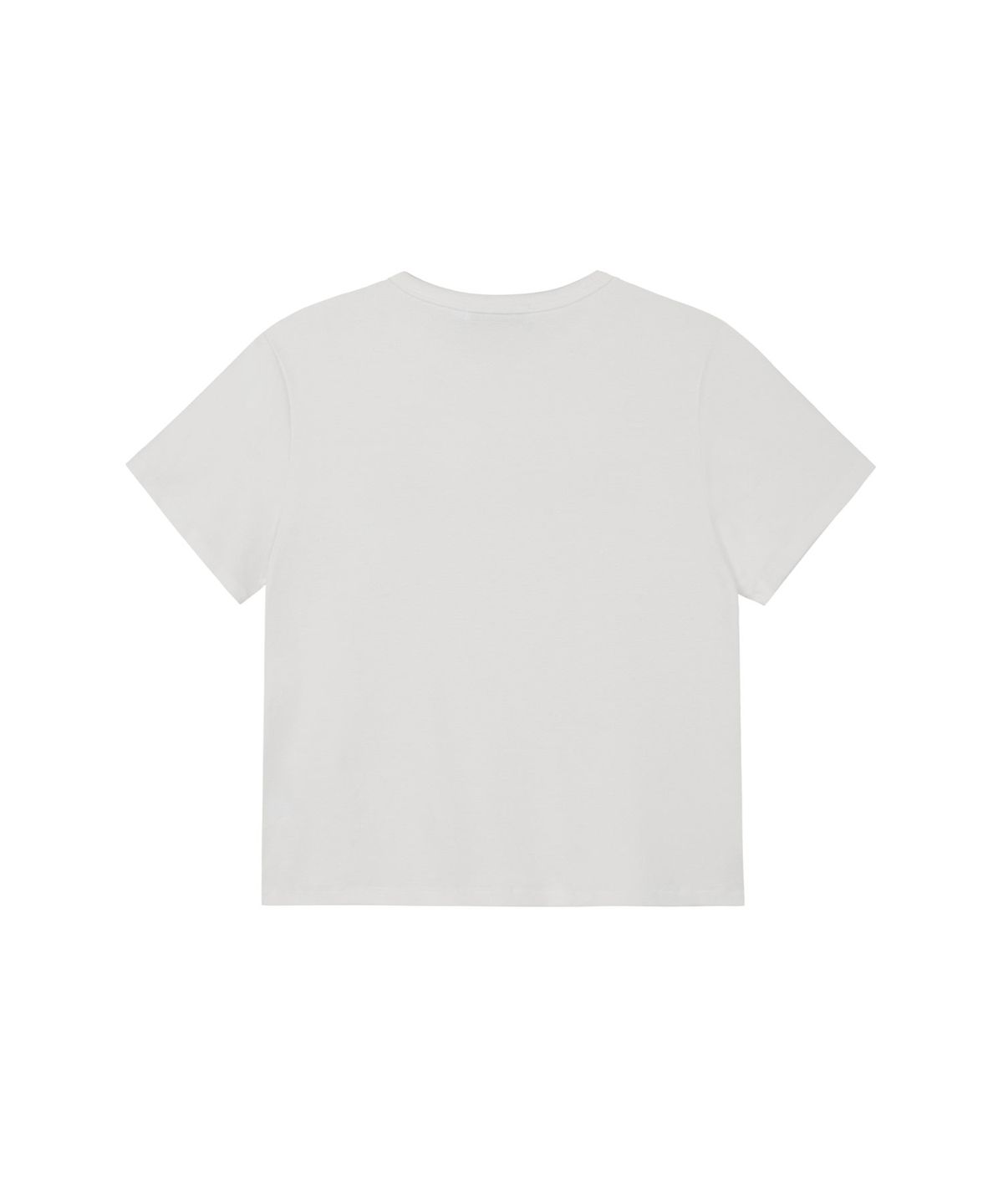 락케이크(ROCKCAKE) Basic Slit Logo Crop Top - White