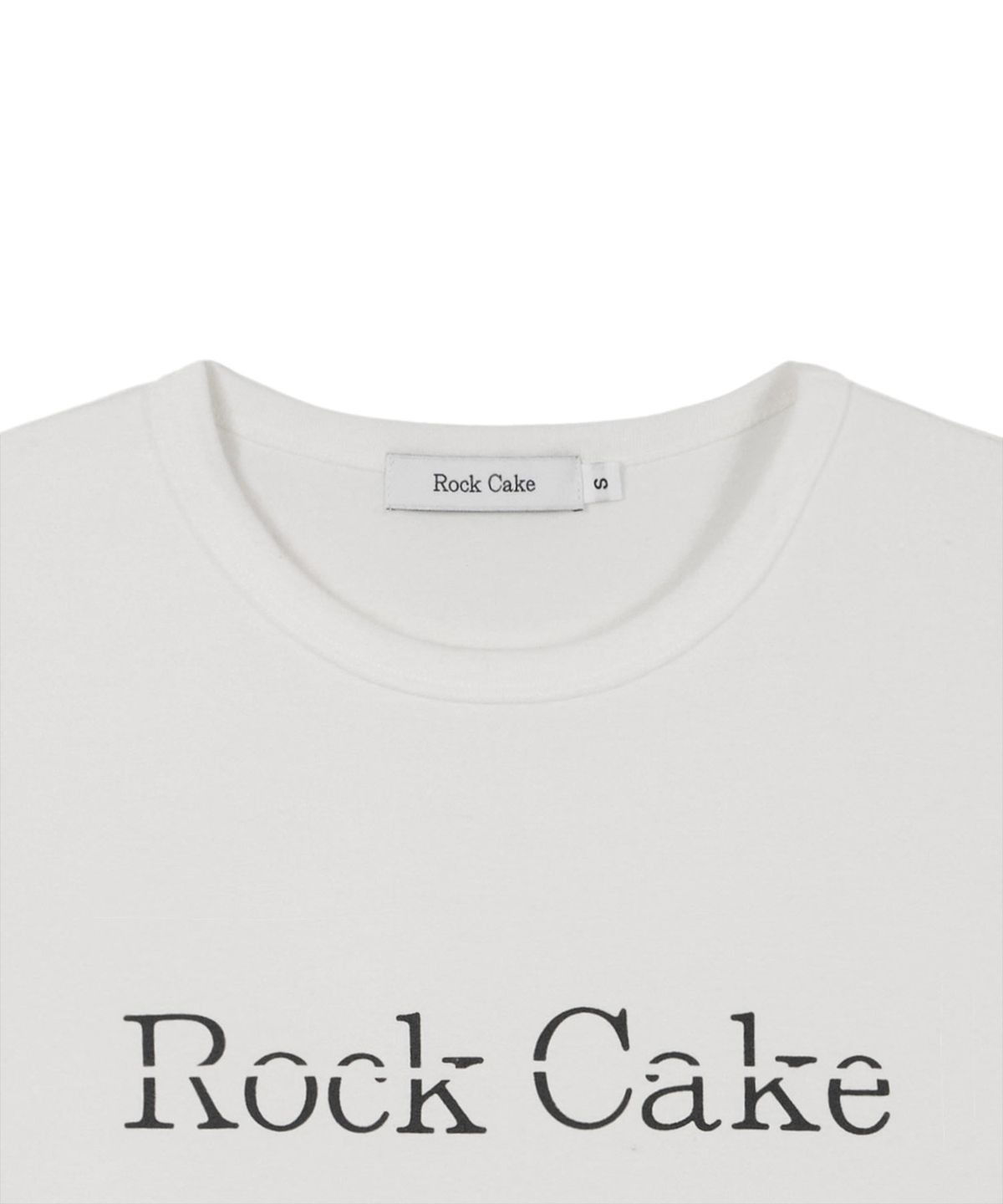락케이크(ROCKCAKE) Basic Slit Logo Crop Top - White