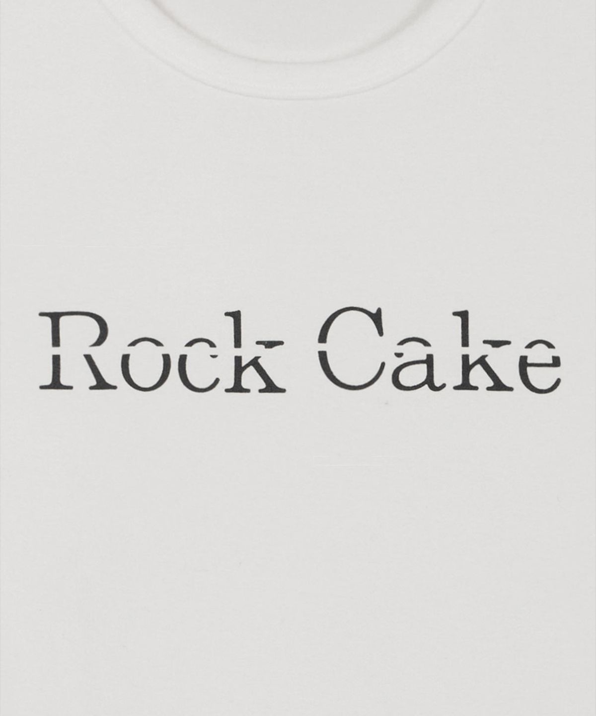 락케이크(ROCKCAKE) Basic Slit Logo Crop Top - White