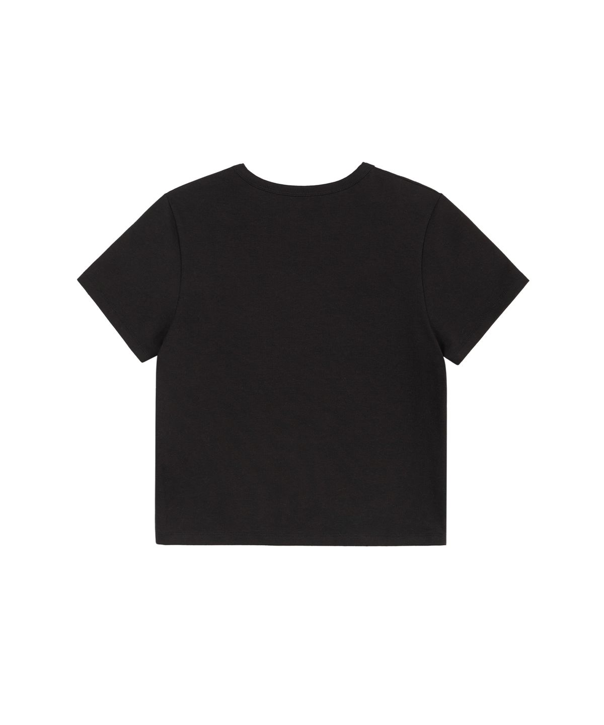 락케이크(ROCKCAKE) Basic Slit Logo Crop Top - Black