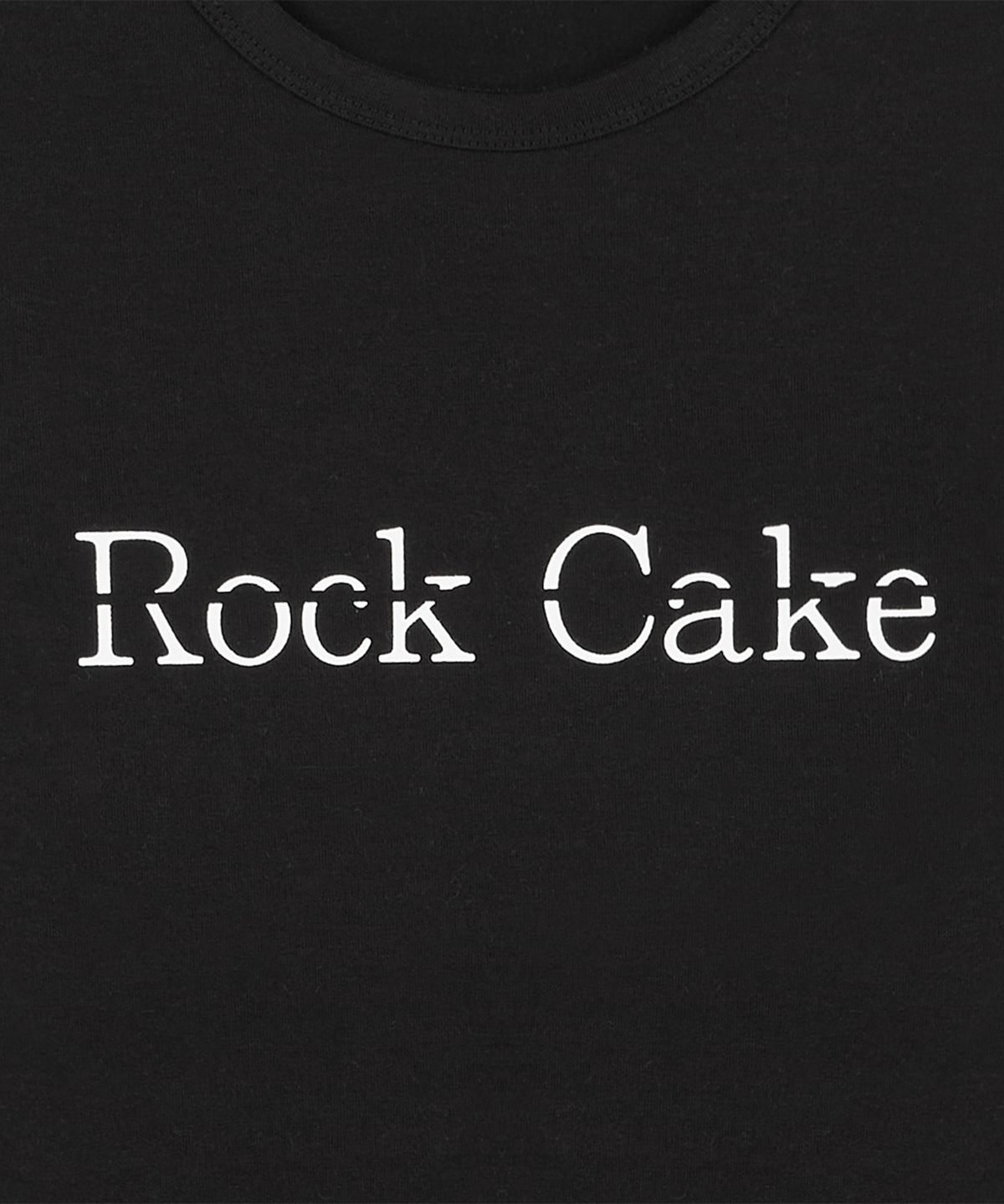 락케이크(ROCKCAKE) Basic Slit Logo Crop Top - Black