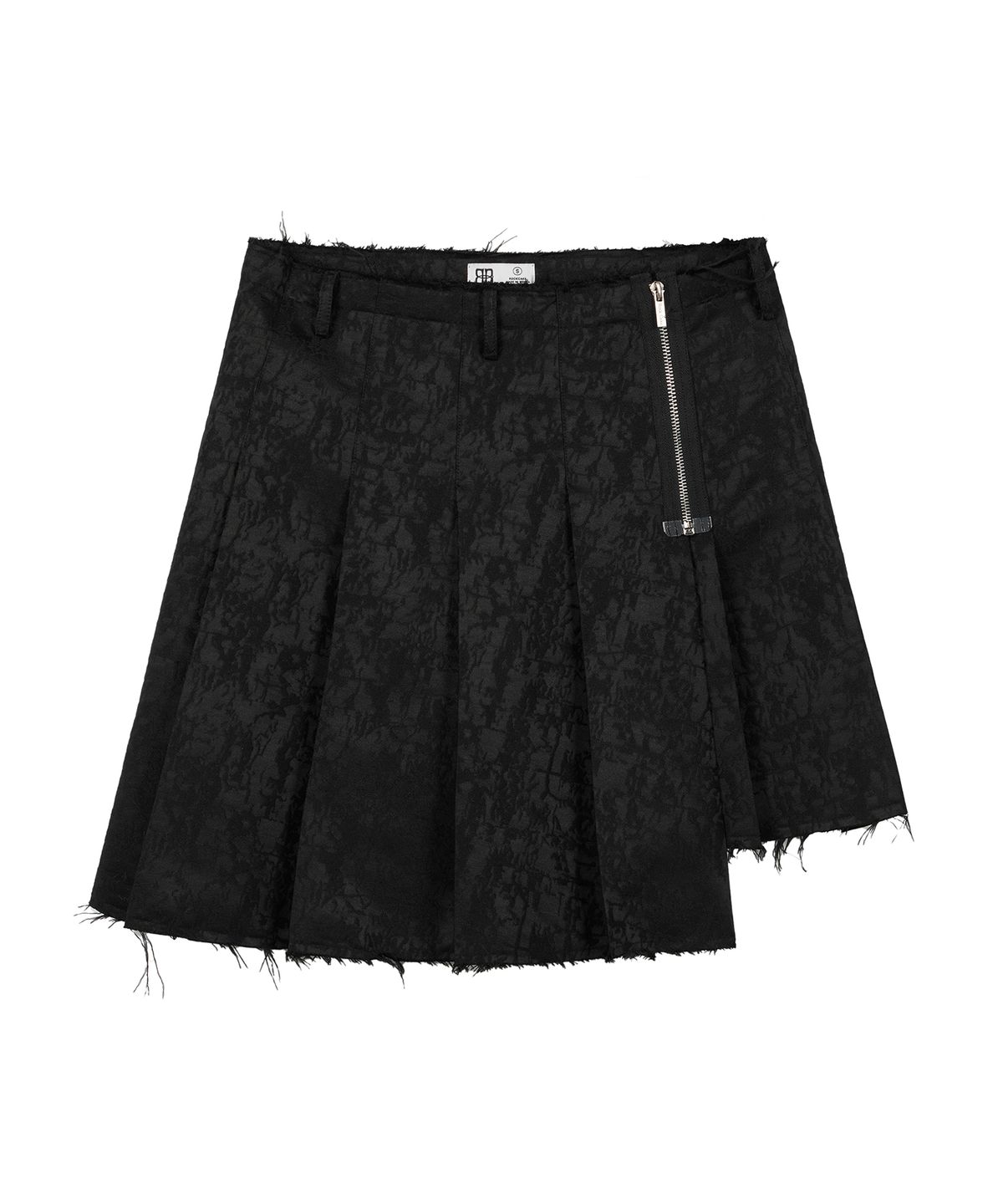 락케이크(ROCKCAKE) Jacquard Pleated Skirt - Black