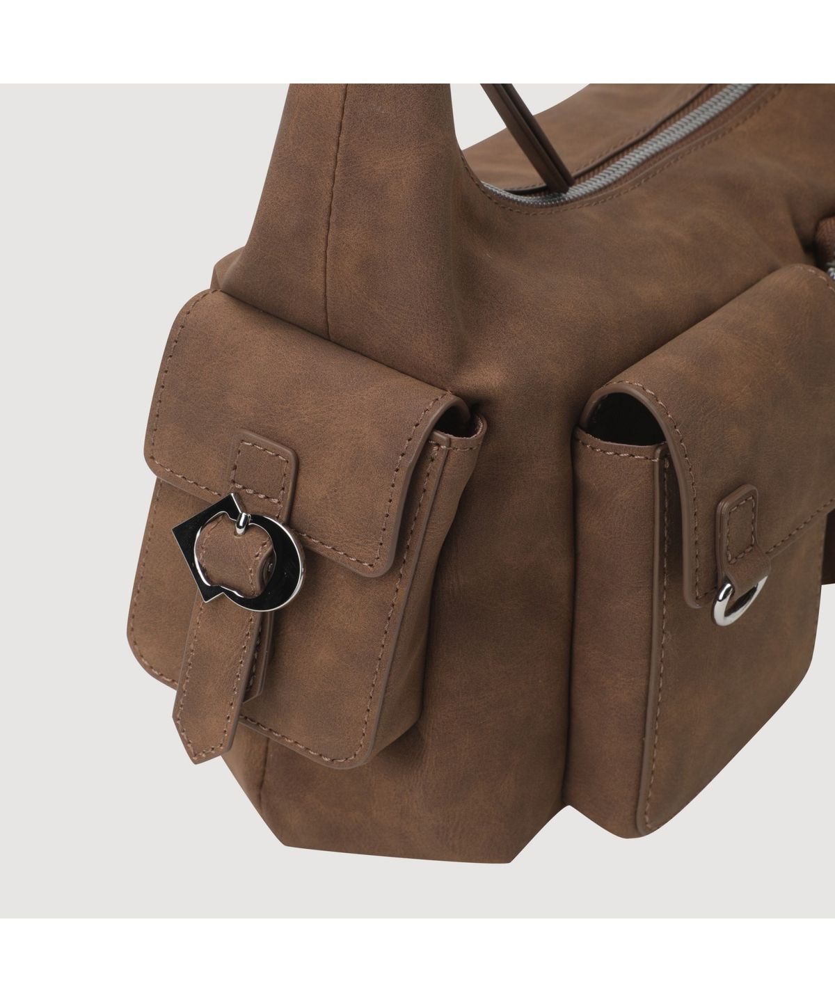 럭키슈에뜨(LUCKY CHOUETTE) Medium Pocket Hobo Bag (brown) LXBAM25200BRX
