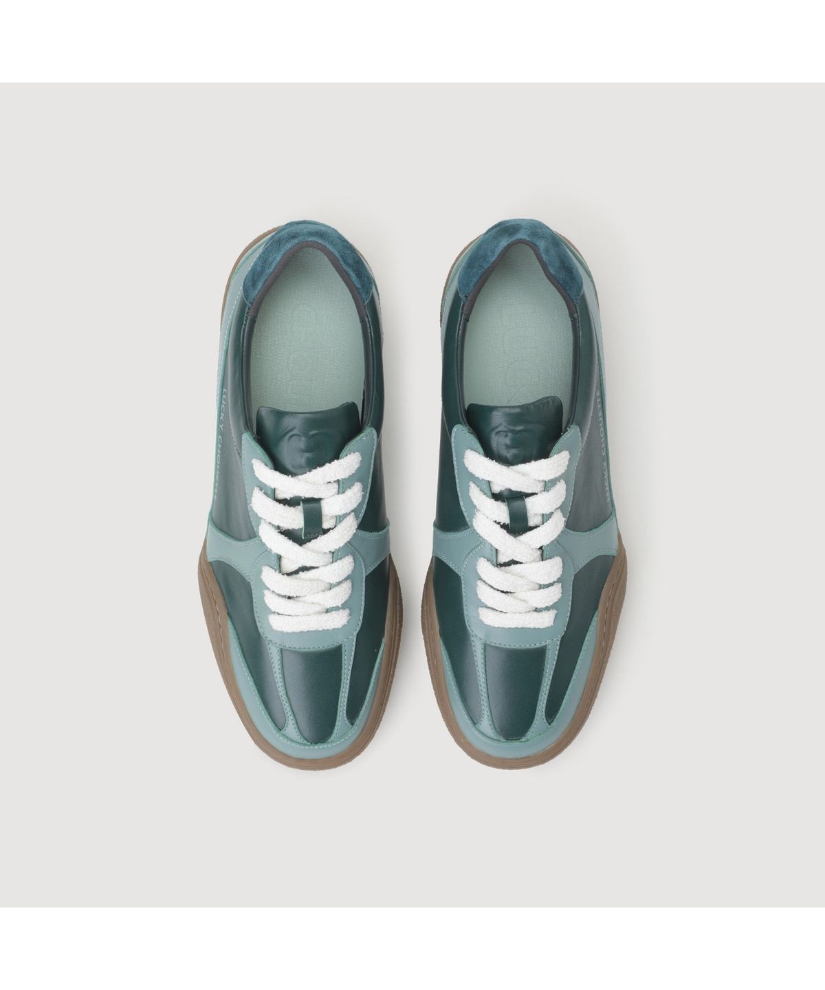 럭키슈에뜨(LUCKY CHOUETTE) Material Mix Color Sneakers (green) LK1CM25200GRX