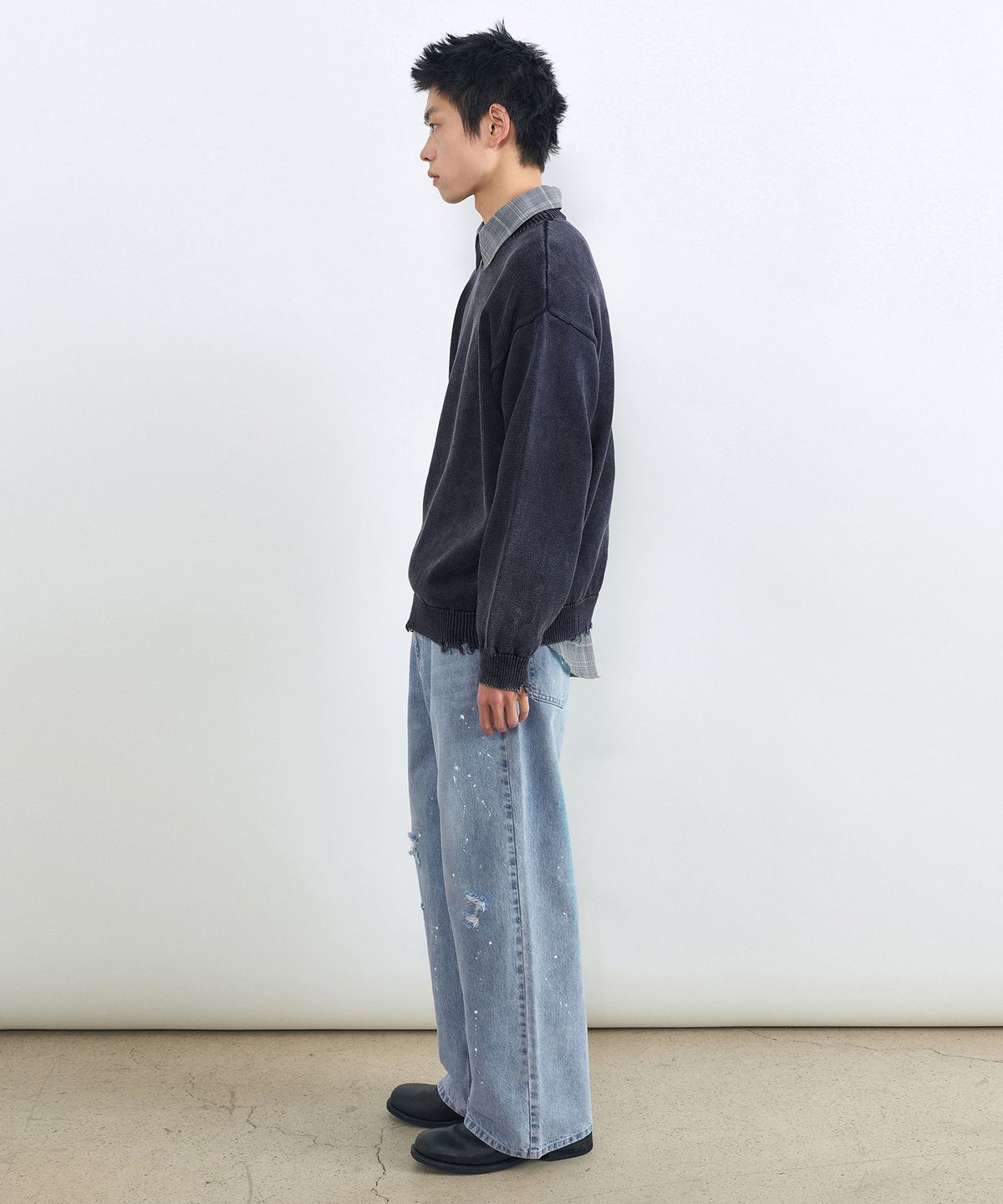 인사일런스(INSILENCE) 스톤 워시드 풀오버 WASHED NAVY