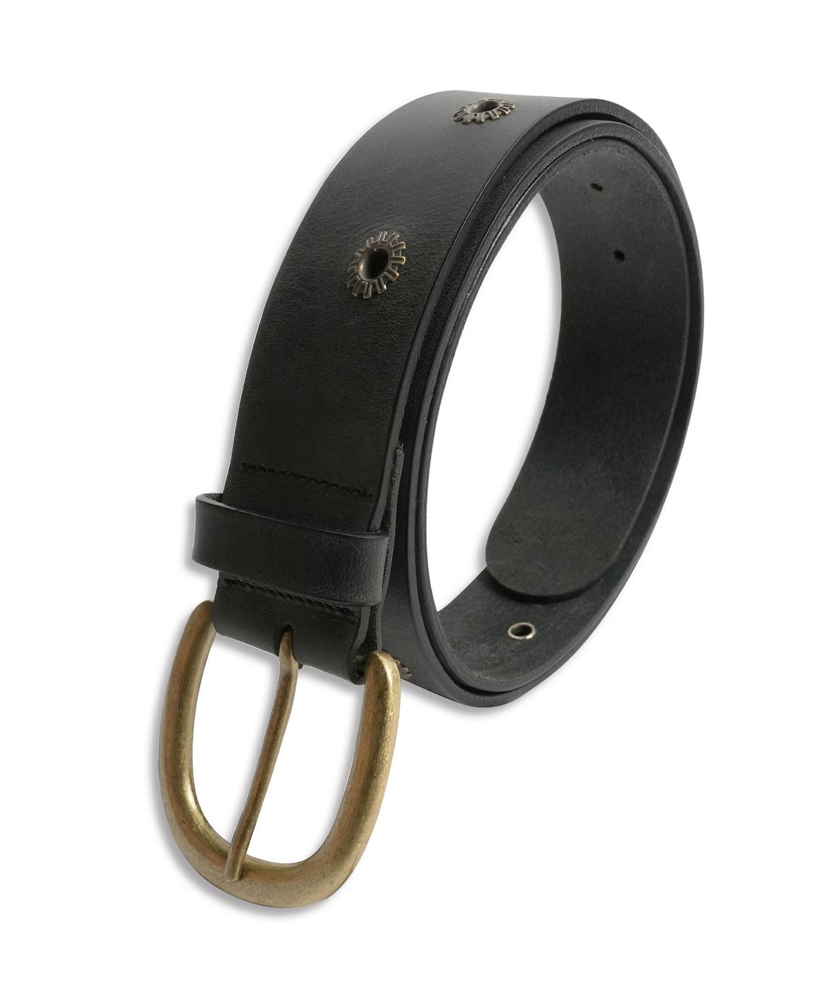 도프셉(DOFFSEPT) Wide Vintage Eyelet Belt in Black