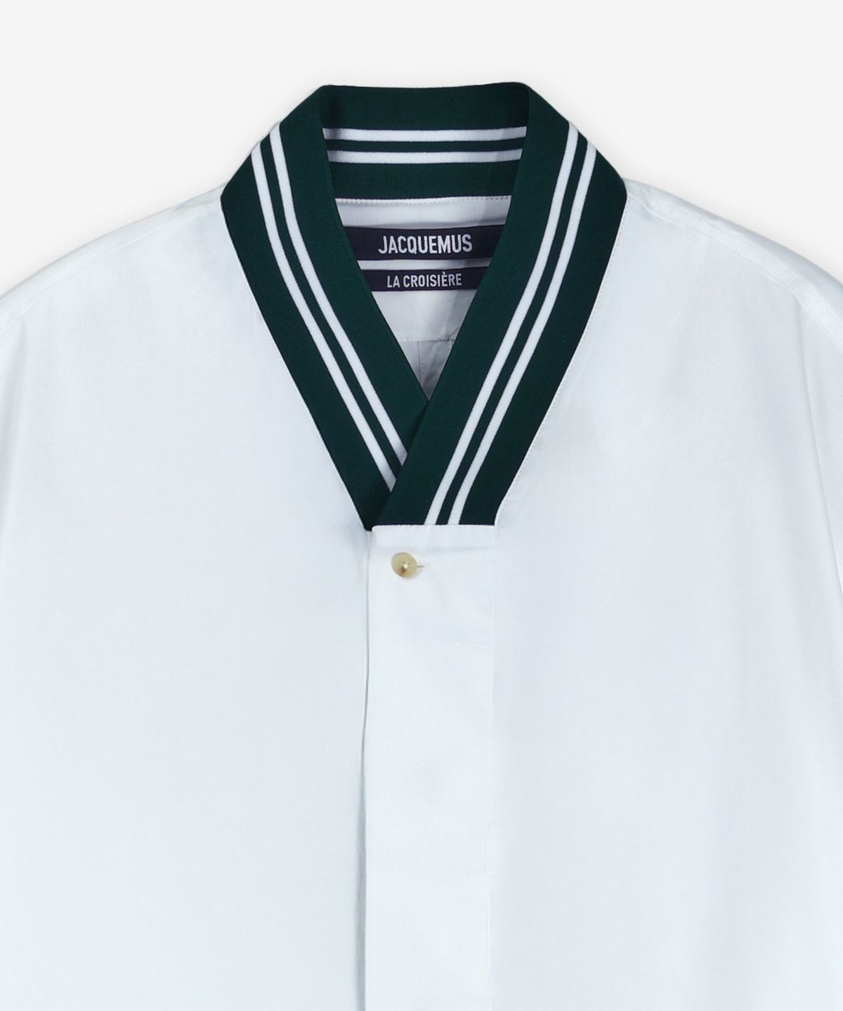 자크뮈스(JACQUEMUS) 라 슈미즈 베이스볼 반소매 셔츠 - 화이트 / 255SH1141454100