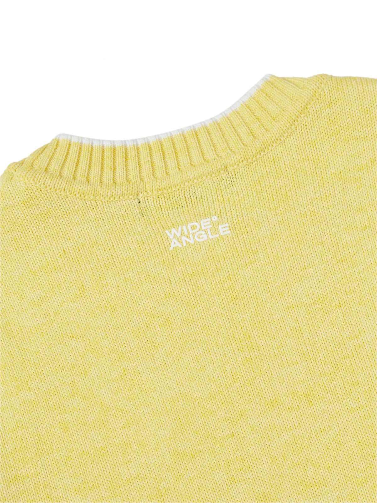 와이드앵글(WIDEANGLE) CO 플라워 자수 라운드 베스트 L_YELLOW