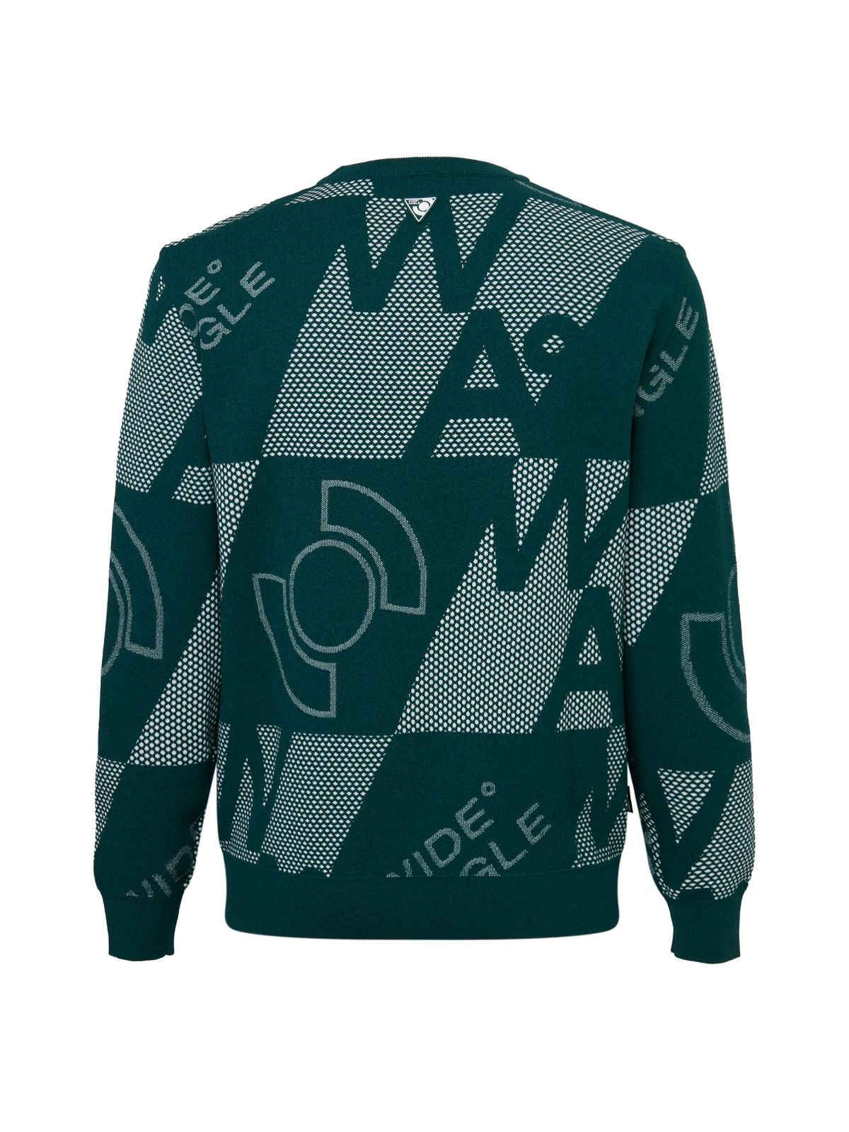 와이드앵글(WIDEANGLE) CO 아이코닉 체커 라운드 스웨터 M_Dark Green