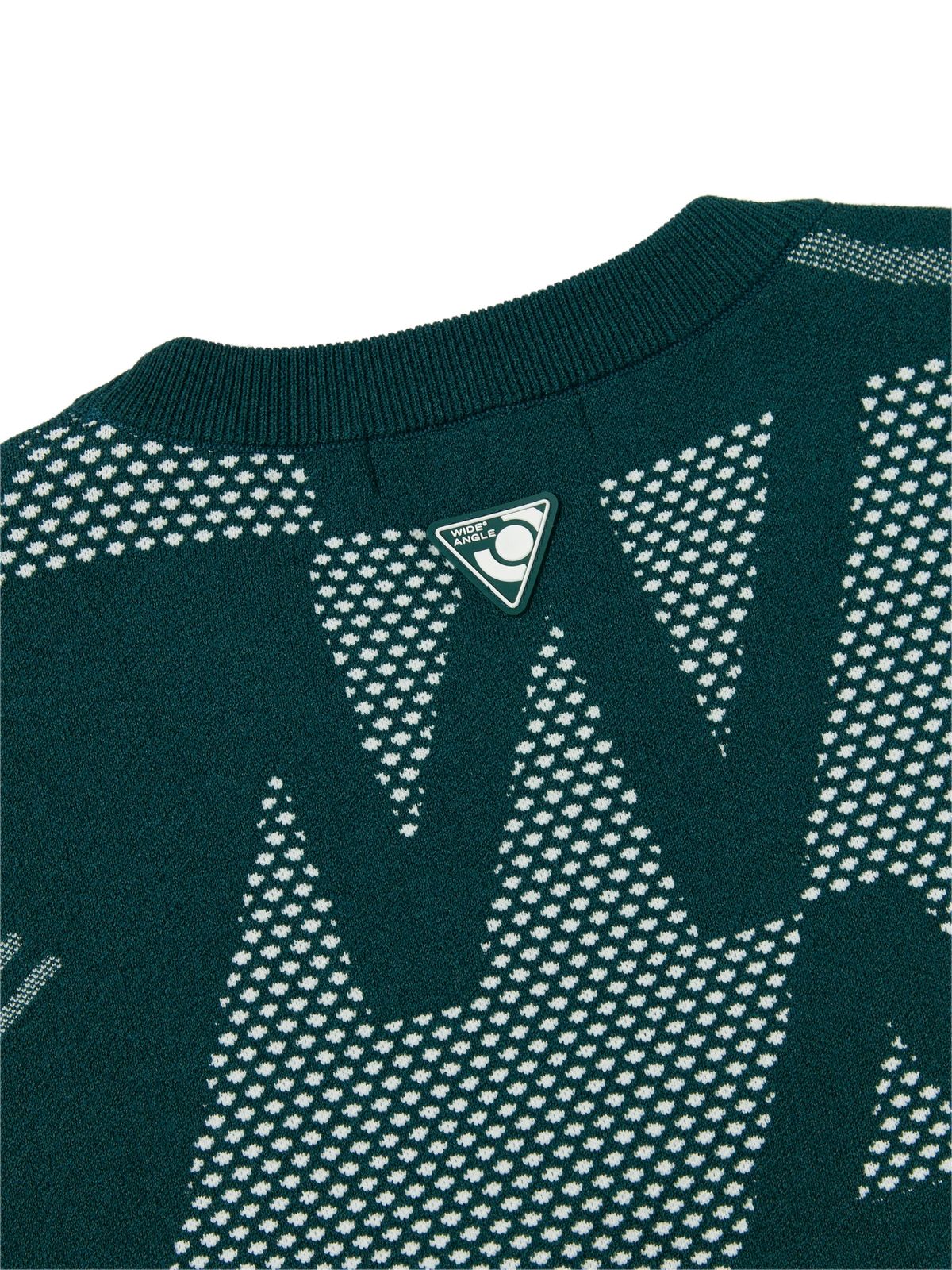 와이드앵글(WIDEANGLE) CO 아이코닉 체커 라운드 스웨터 M_Dark Green