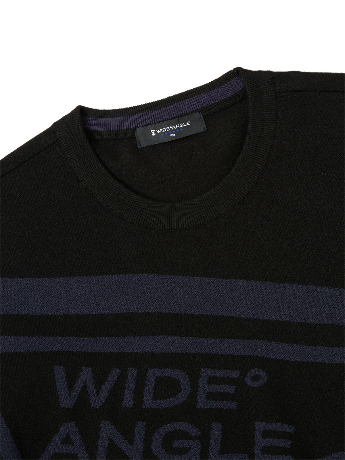 와이드앵글(WIDEANGLE) CO 그래픽 로고 라운드 스웨터 M_Black