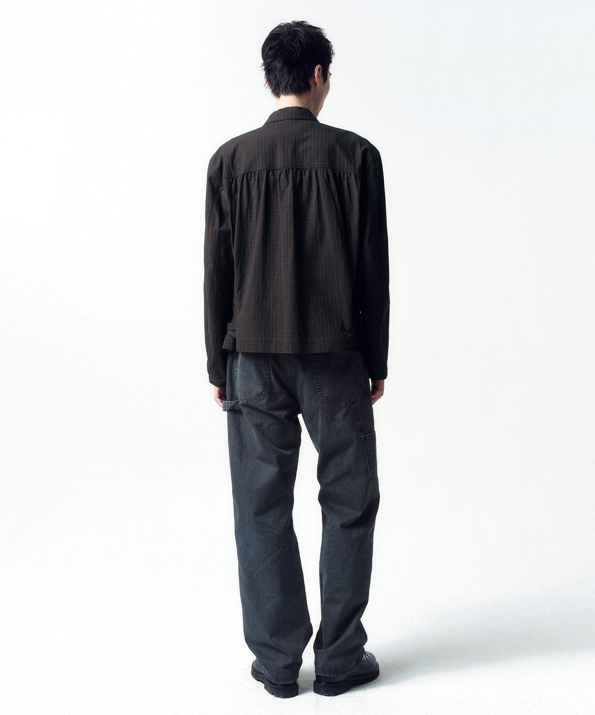 인사일런스(INSILENCE) 컴팩트 크롭 자켓 BROWN CHECK