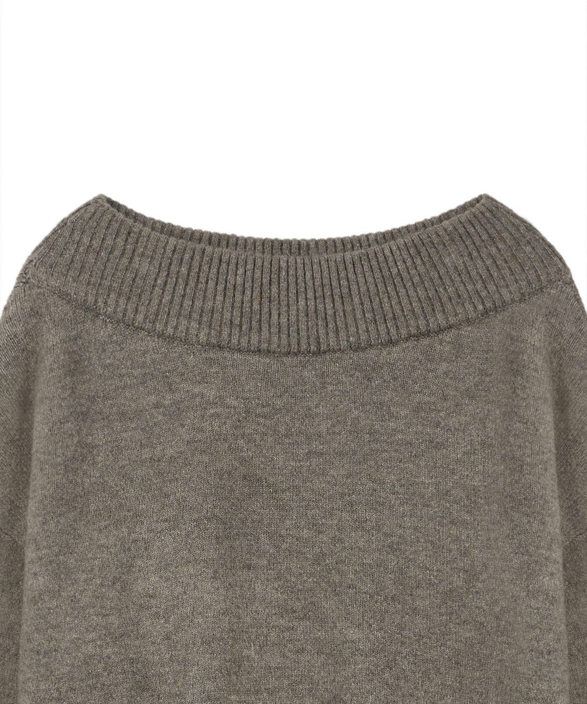락케이크(ROCKCAKE) Off Shoulder Damaged Knit - Brown