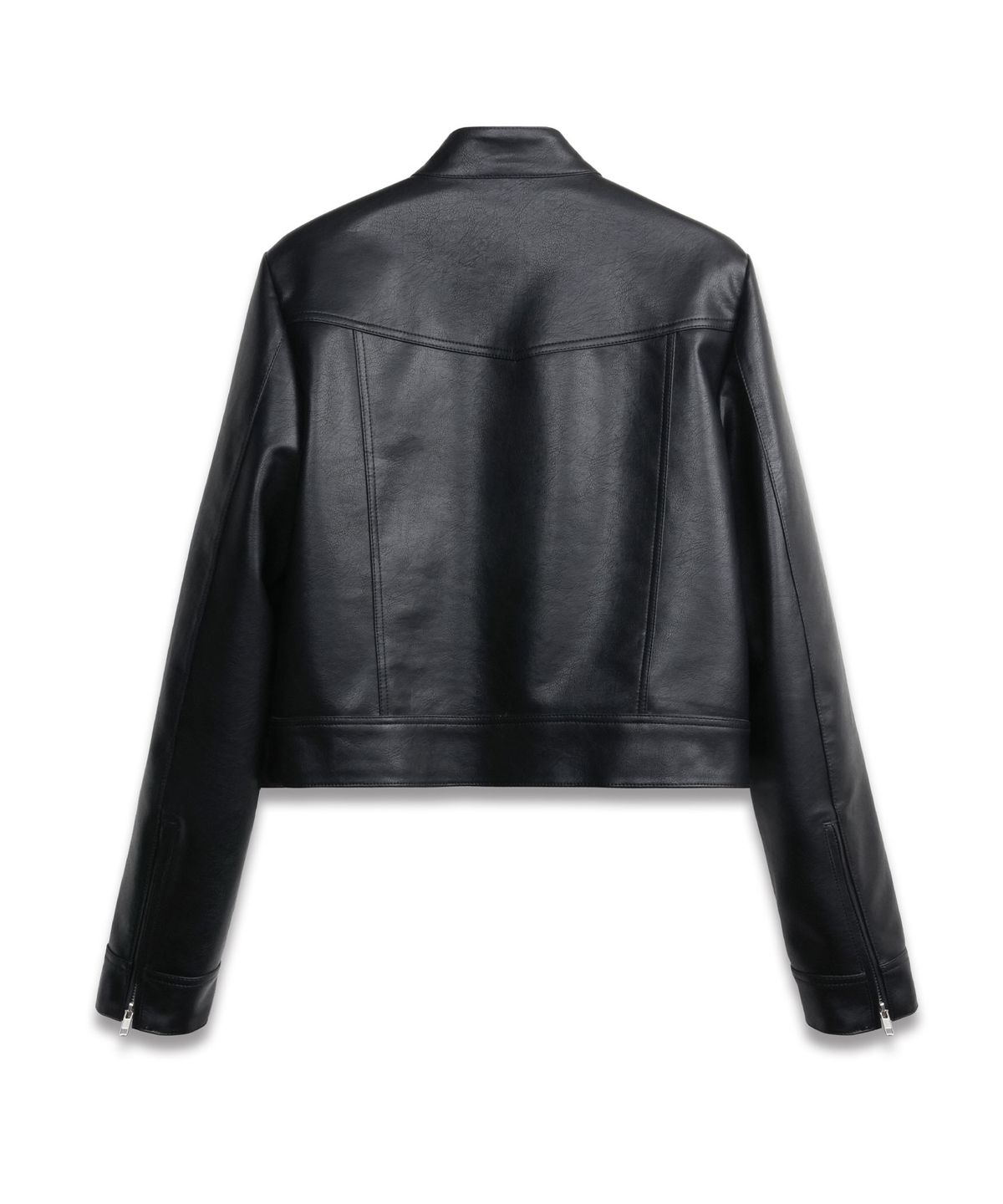 도프셉(DOFFSEPT) Vegan Leather Racer Jacket in Black