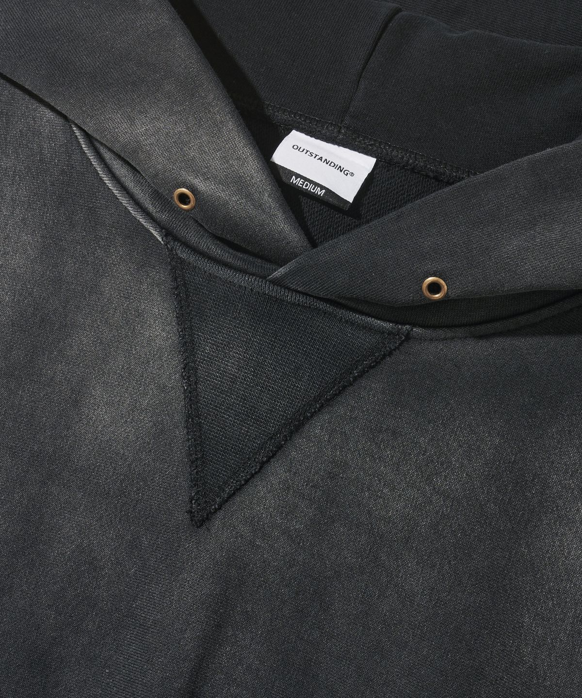 아웃스탠딩(OUTSTANDING) FADE WASHING HOOD SWEAT_BLACK