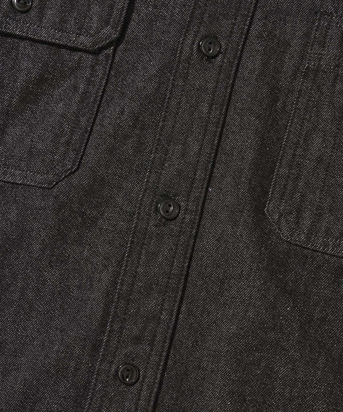 아웃스탠딩(OUTSTANDING) LOOSE FIT MECHANIC DENIM WORK SHIRT_BLACK