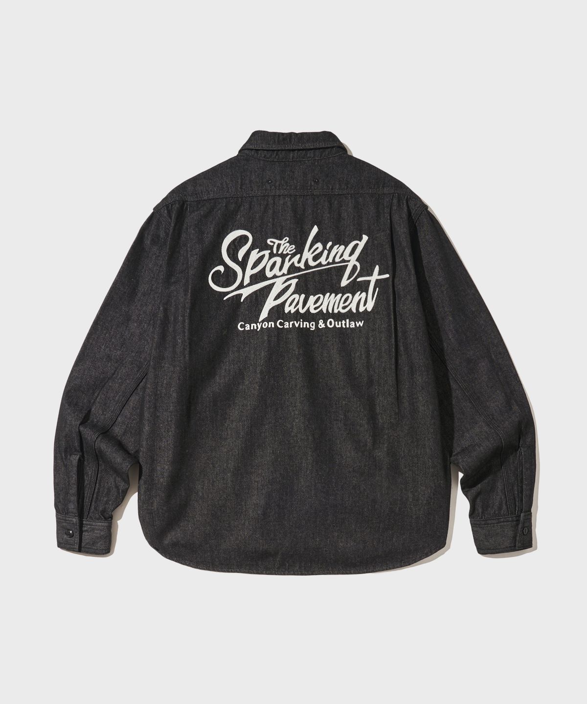 아웃스탠딩(OUTSTANDING) LOOSE FIT MECHANIC DENIM WORK SHIRT_BLACK