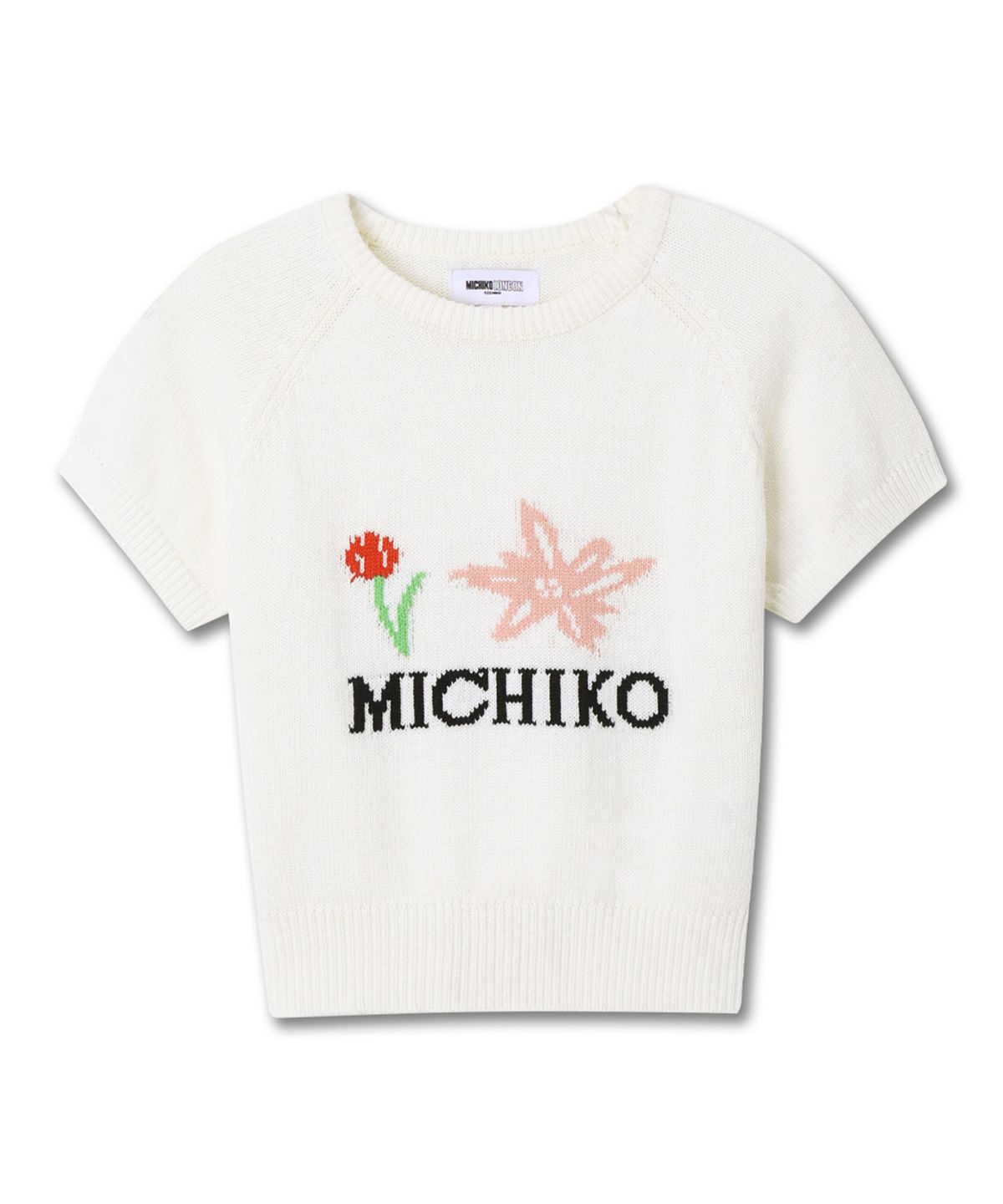 미치코런던 코시노(MICHIKO LONDON KOSHINO) 미치코 플라워 니트 탑 아이보리