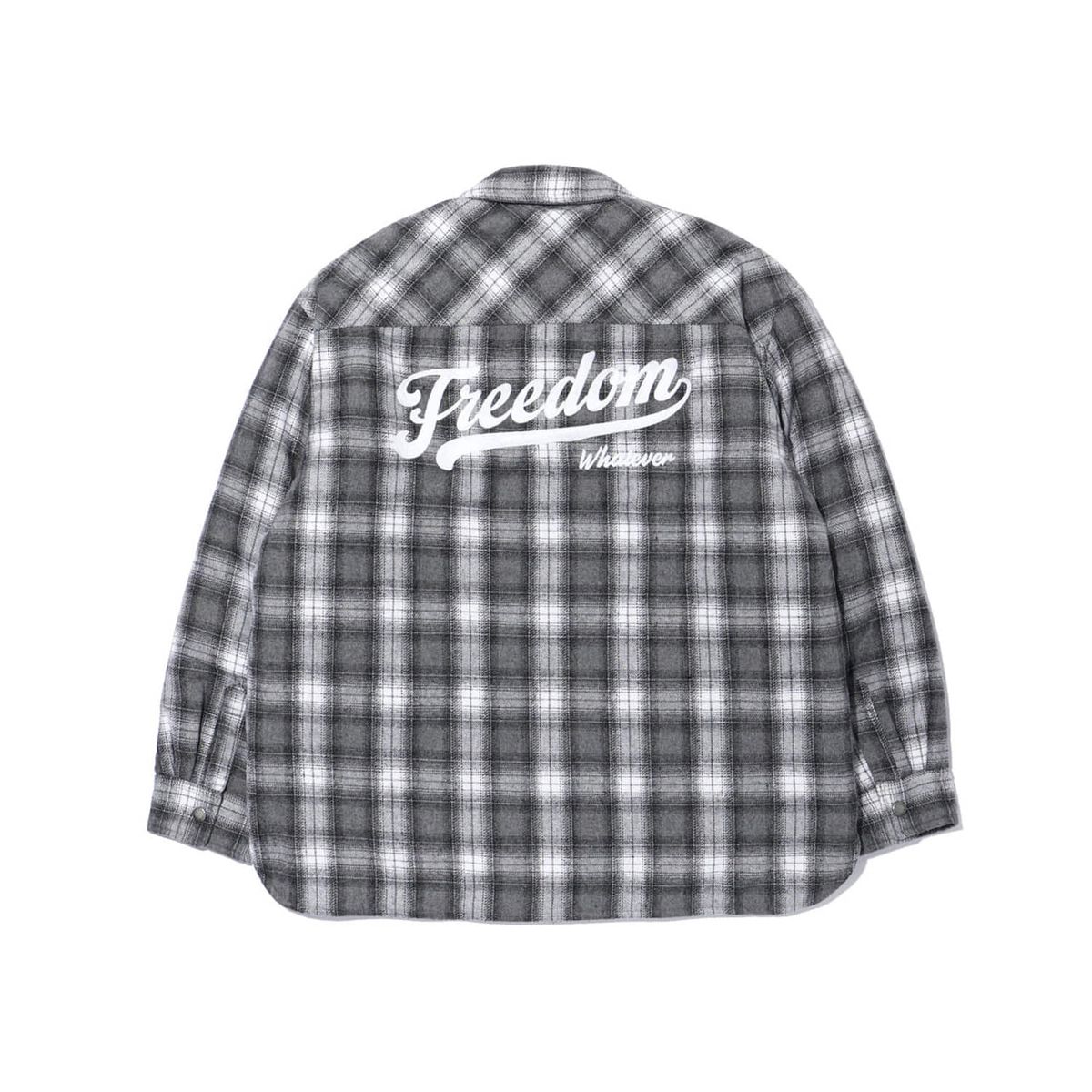 프리덤(FREEDOM) 백 로고 체크 셔츠 자켓 (블랙)