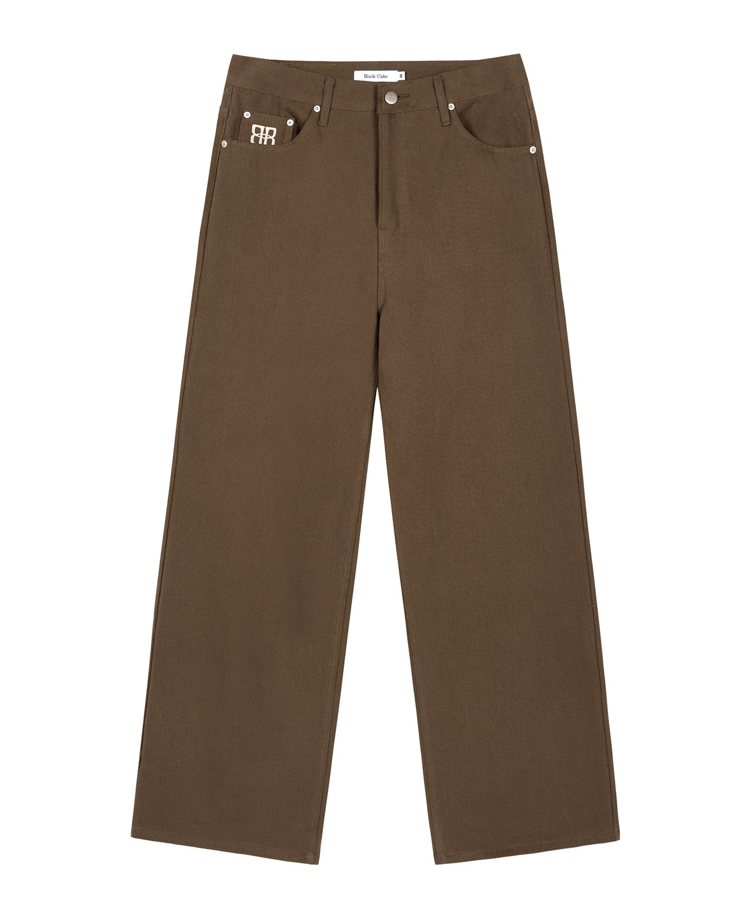 MUSINSA | ROCKCAKE Lettering Hide Pants - Brown