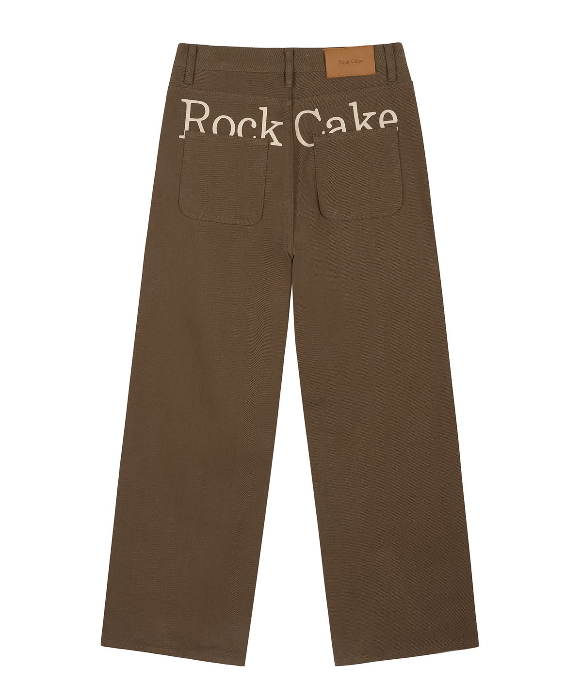 락케이크(ROCKCAKE) Lettering Hide Pants - Brown
