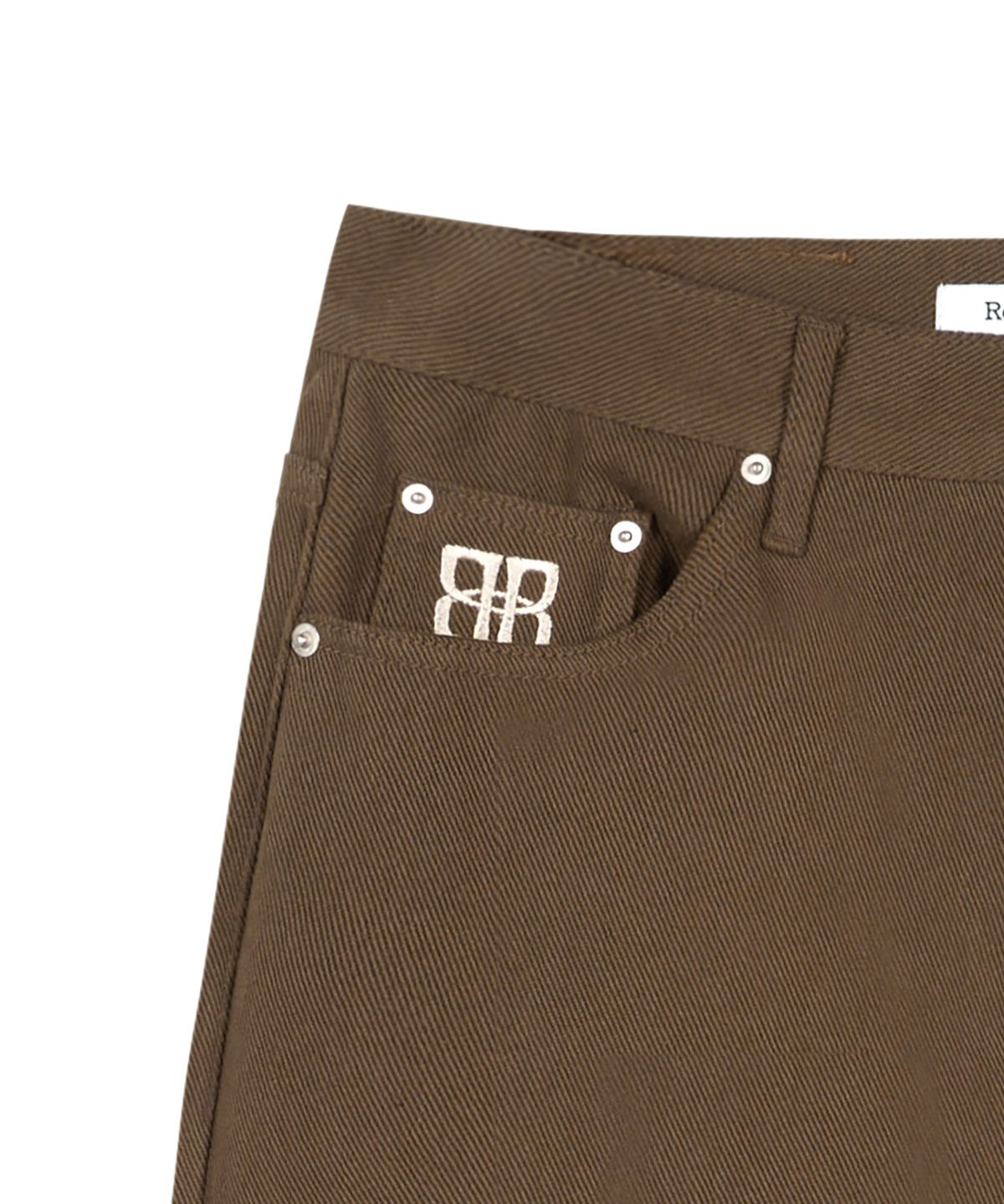 락케이크(ROCKCAKE) Lettering Hide Pants - Brown