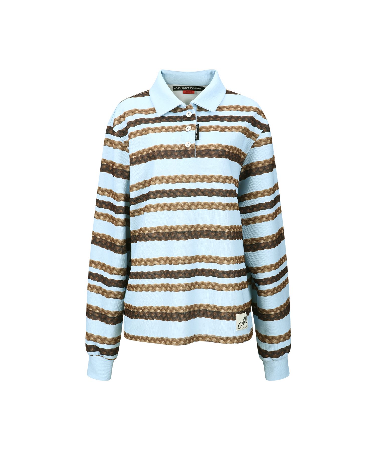 MUSINSA | ANDERSSON BELL Hair Braid Stripe Collar T-Shirt atb1264w