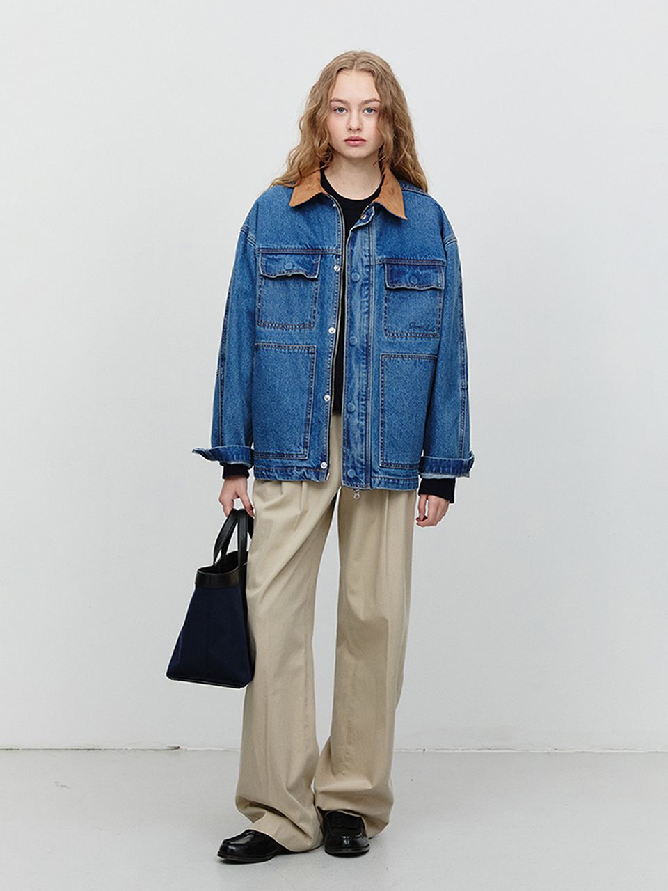★Dunst★ UNISEX VINTAGE DENIM WORK JACKETUDJU5A115LIGHT BLU Dunst - Unisex Vintage Denim Work jacket - UDJA5A115B2 – 