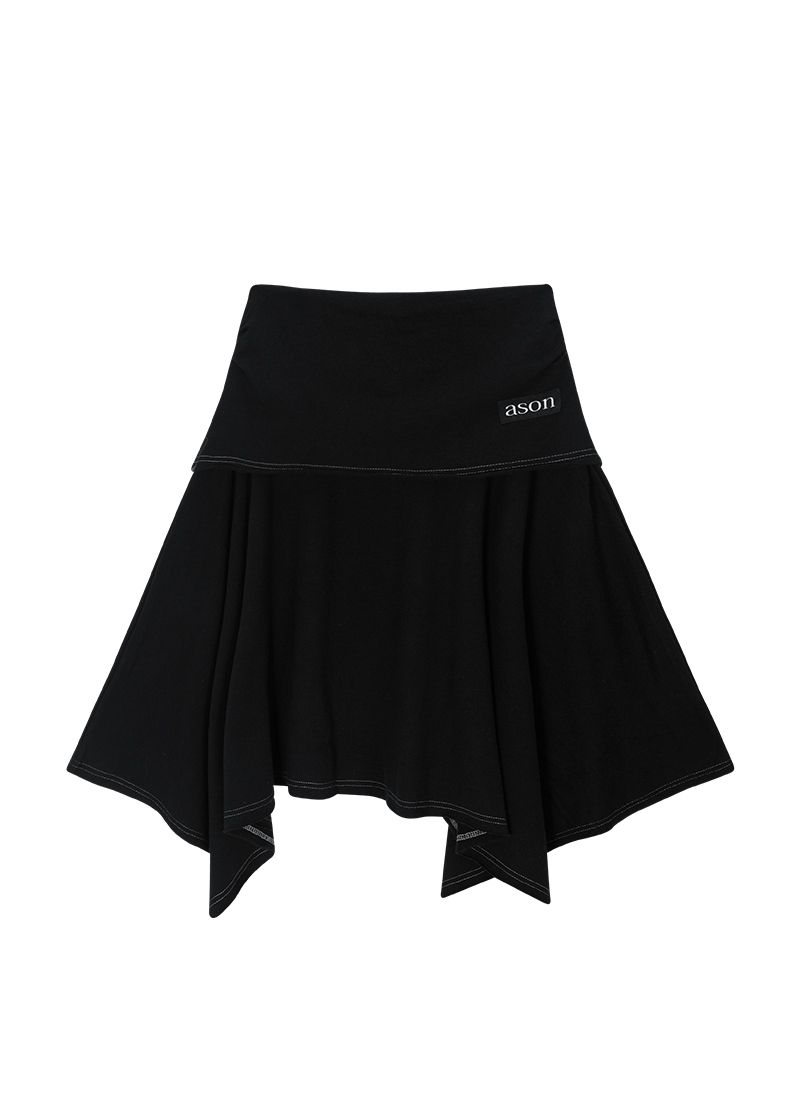 【as\"on】LENA UNBALANCE SKIRT MUSINSA | ASON LENA UNBALANCE SKIRT / BLACK