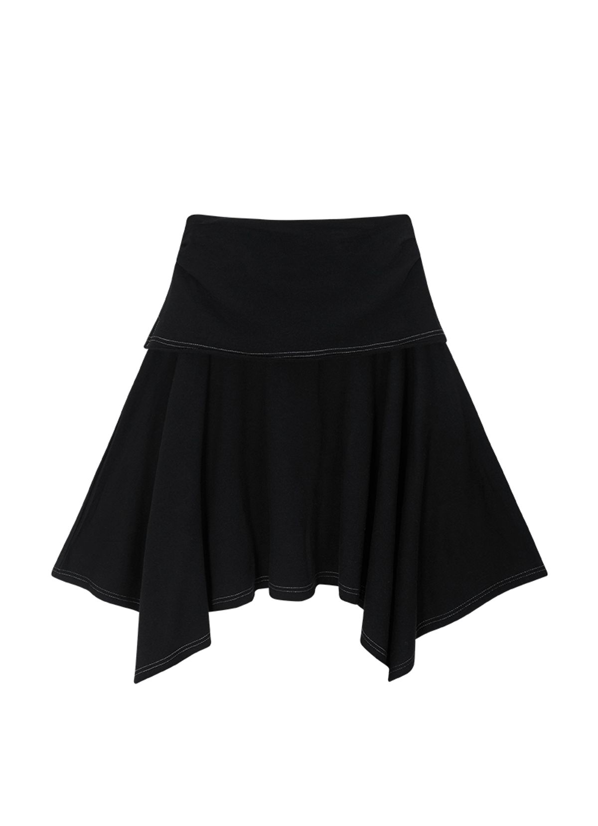 애즈온(ASON) LENA UNBALANCE SKIRT / BLACK