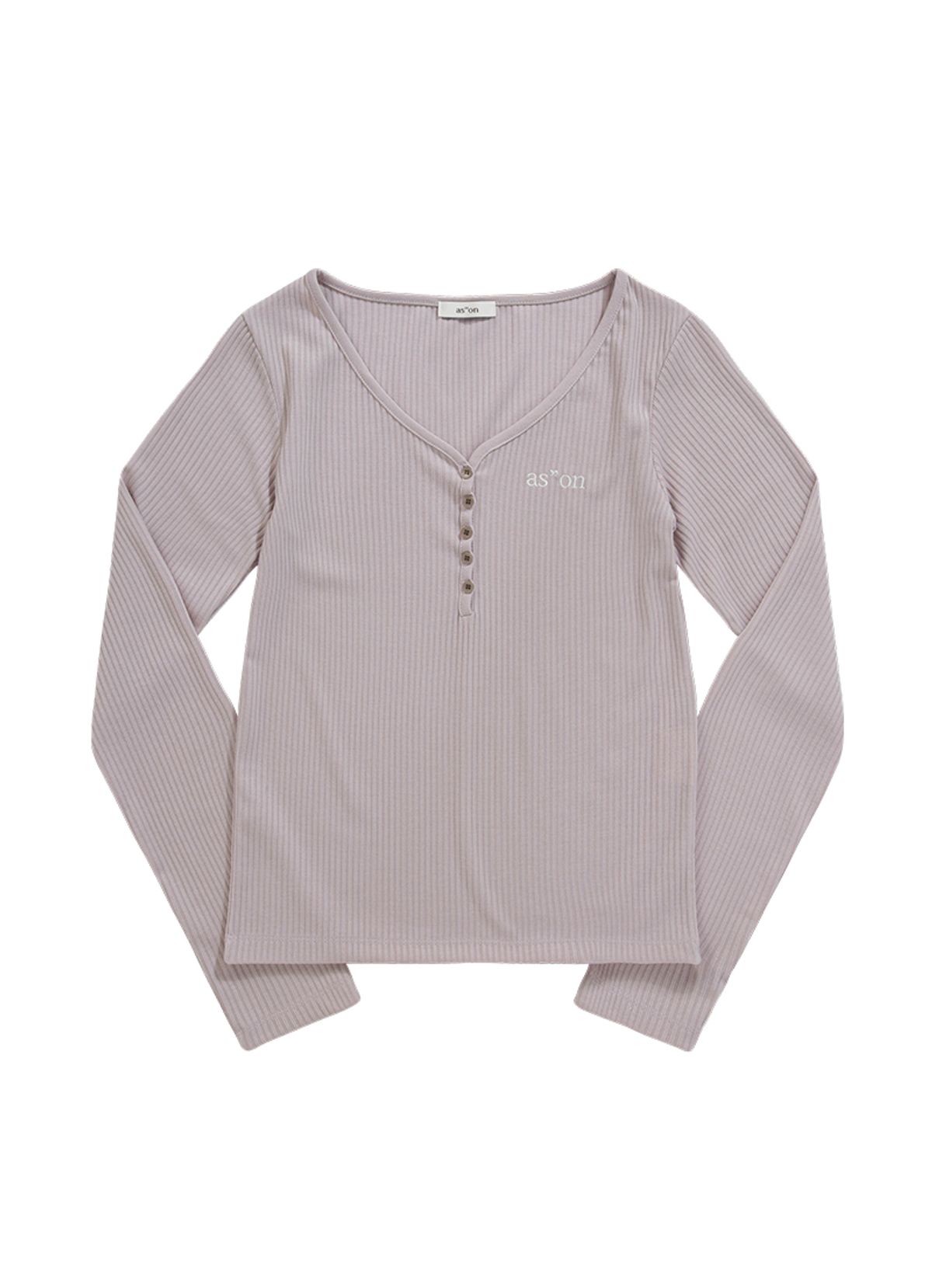 애즈온(ASON) WISH RIBBED BUTTON TEE / PINK
