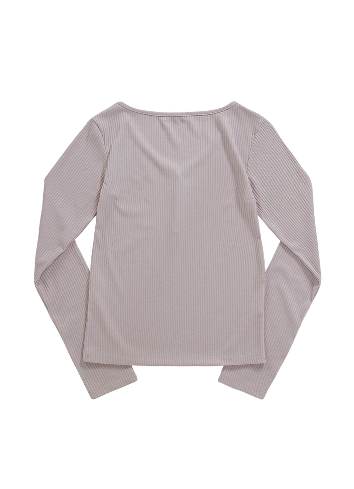 애즈온(ASON) WISH RIBBED BUTTON TEE / PINK