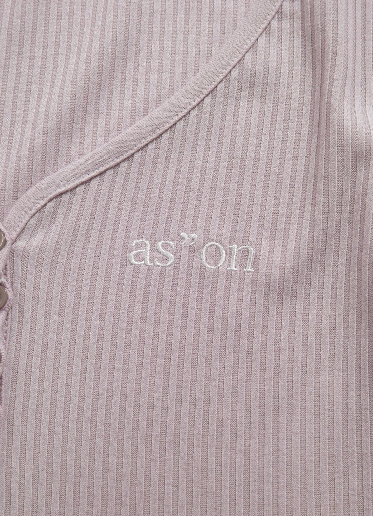 애즈온(ASON) WISH RIBBED BUTTON TEE / PINK