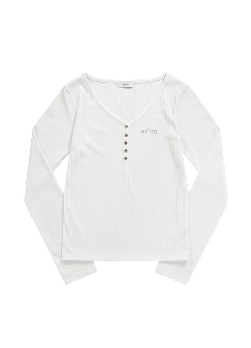 【as\"on】WISH RIBBED BUTTON TEE AS ON] WISH RIBBED BUTTON TEE / IVORY – SellerWork