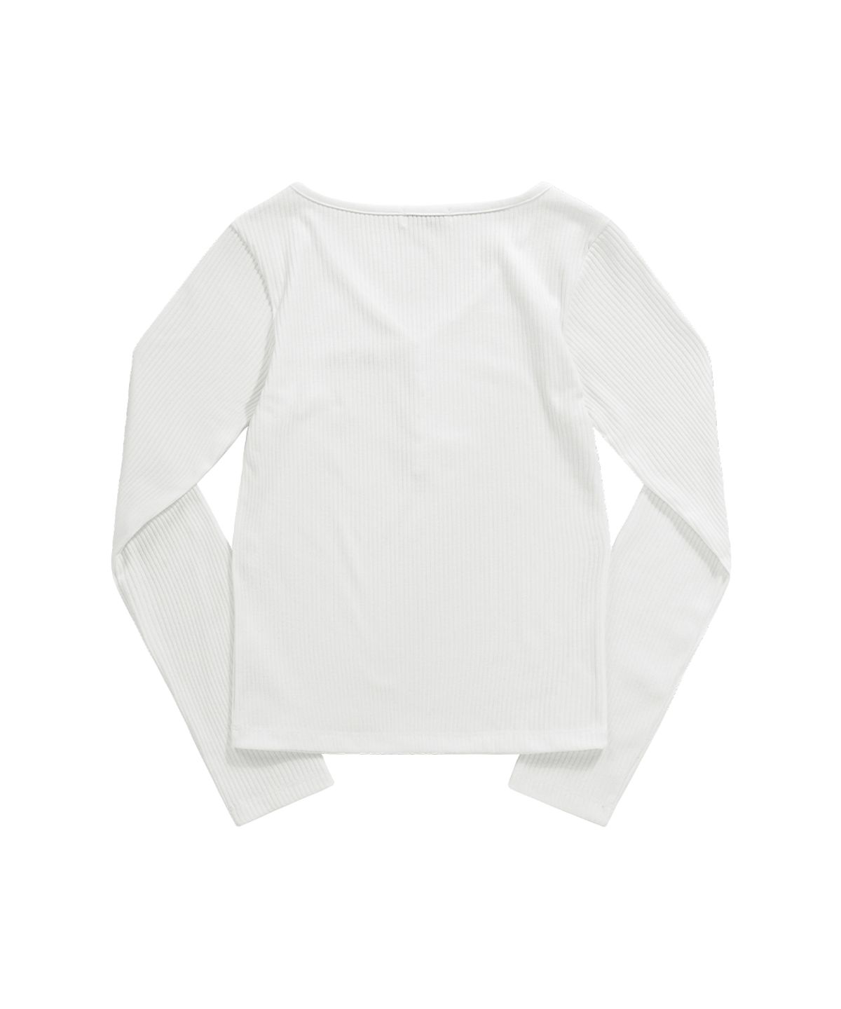 애즈온(ASON) WISH RIBBED BUTTON TEE / IVORY