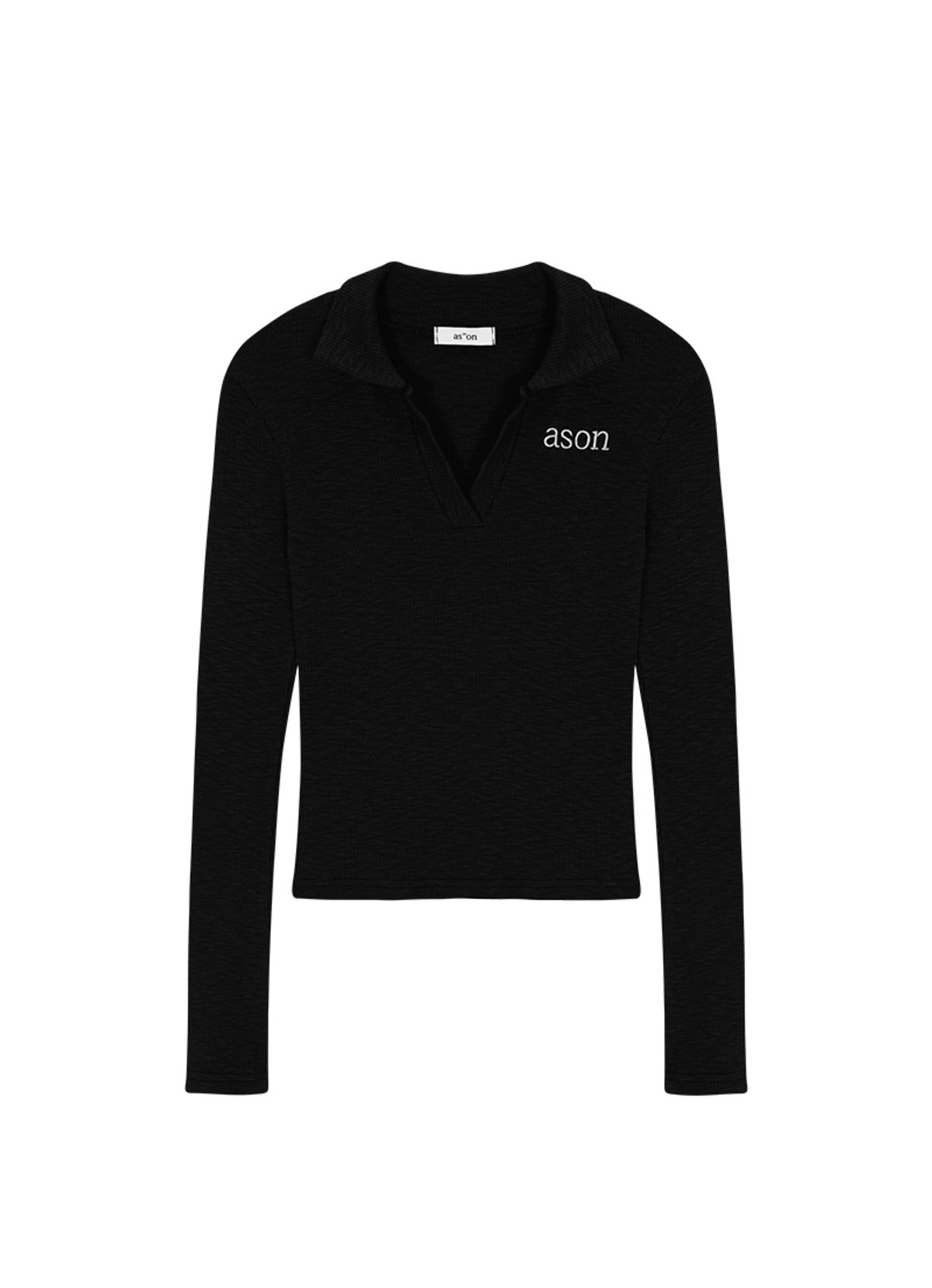 애즈온(ASON) IVY COLLAR LONG SLEEVE / BLACK