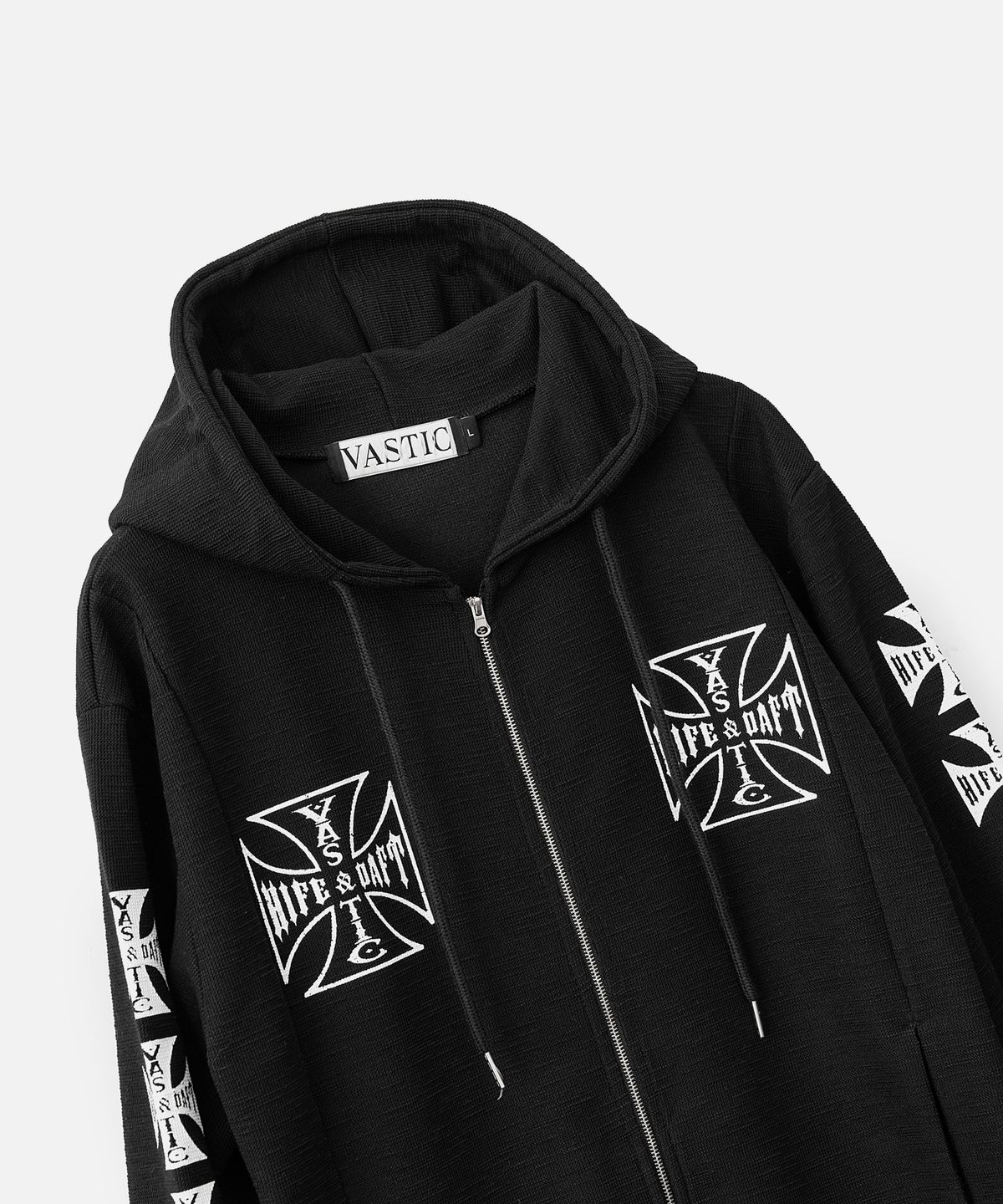 바스틱(VASTIC) 크로스 로고 후디 집업_블랙