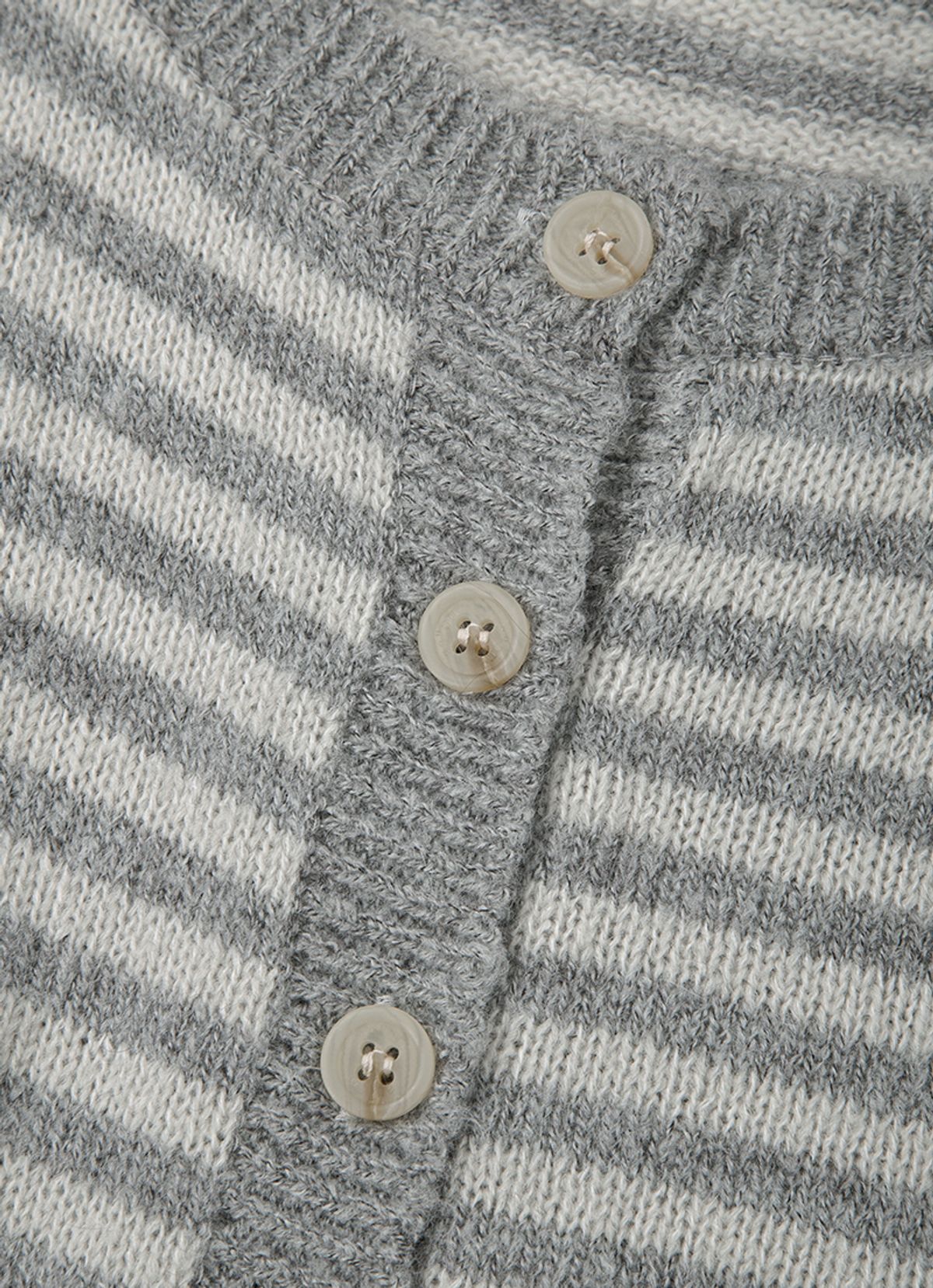 애즈온(ASON) NUT POCKET CARDIGAN / STRIPE GRAY