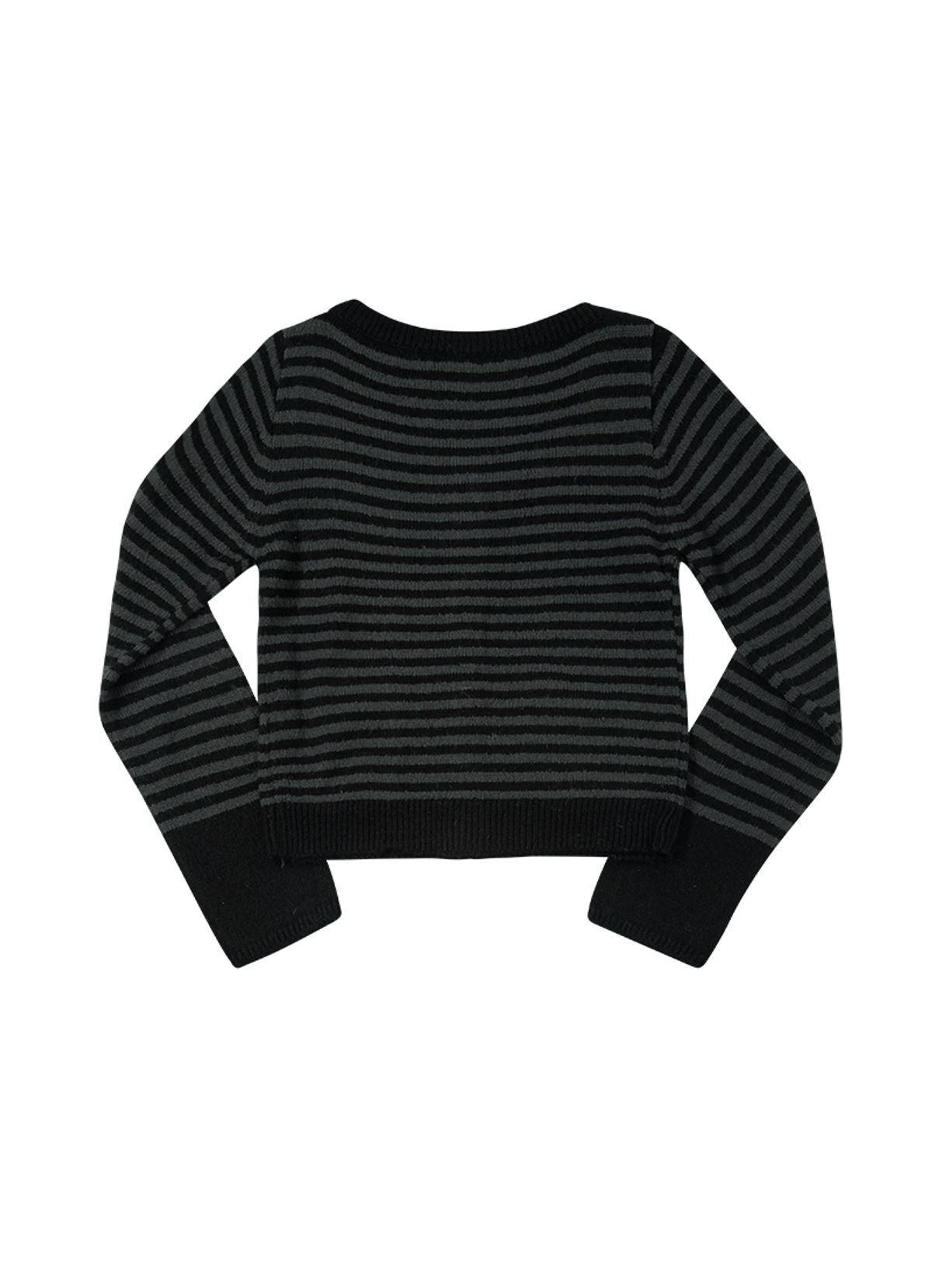 애즈온(ASON) NUT POCKET CARDIGAN / STRIPE BLACK