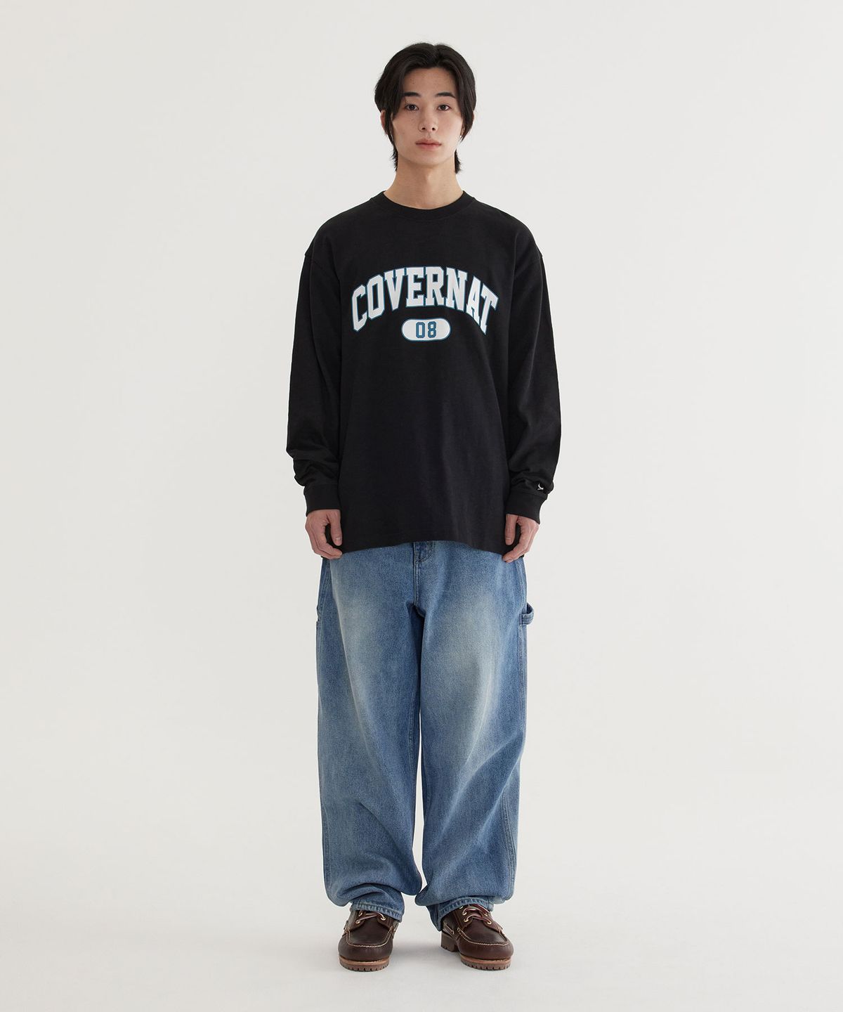 커버낫(COVERNAT) 세미와이드 데님 워싱 카펜터 팬츠 Blue