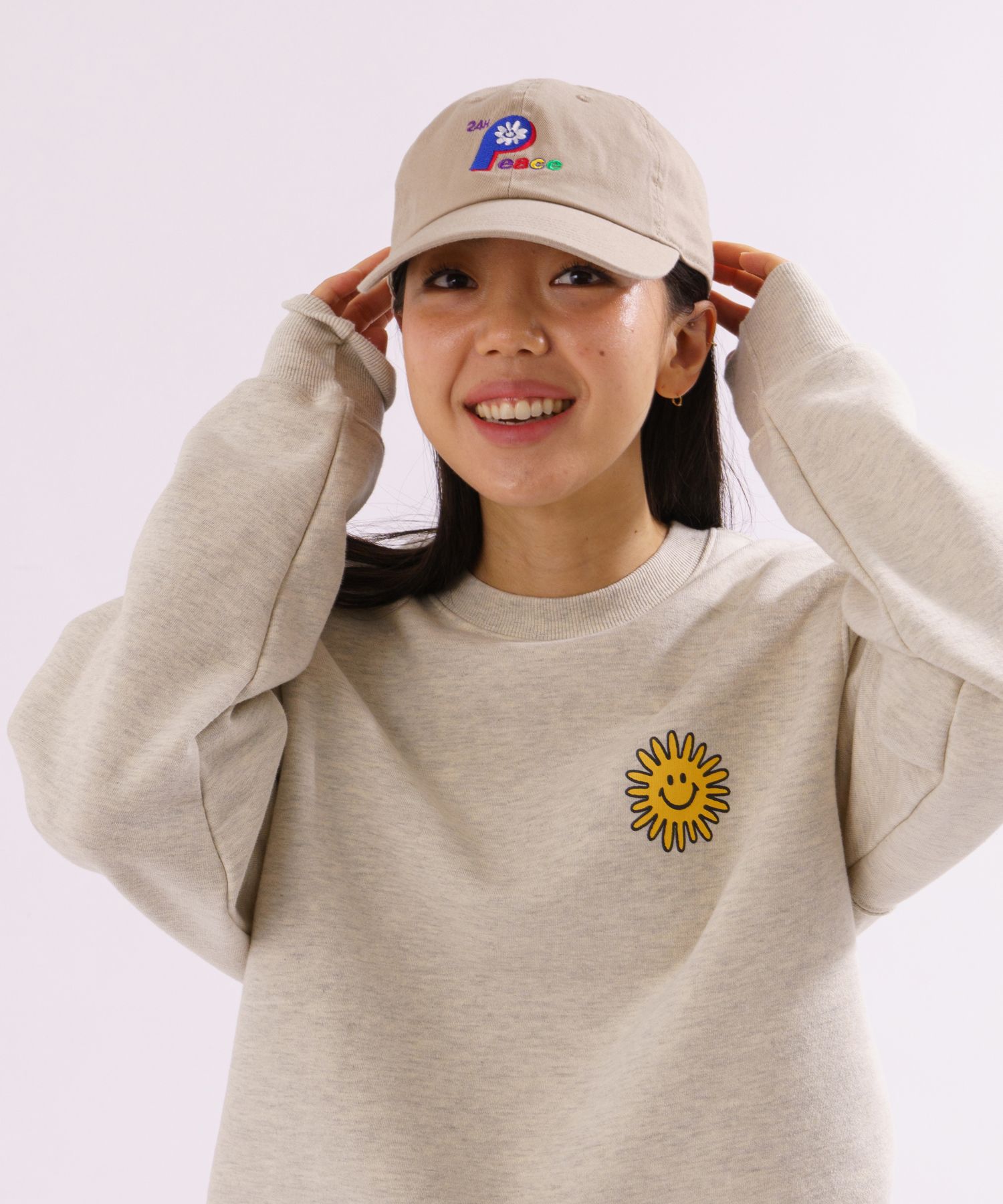 ◆BIGWAVE◆25SS^PEACE SMILE WASHED CAP^(2色) MUSINSA | BIGWAVE COLLECTIVE 24H PEACE SMILE WASHED CAP