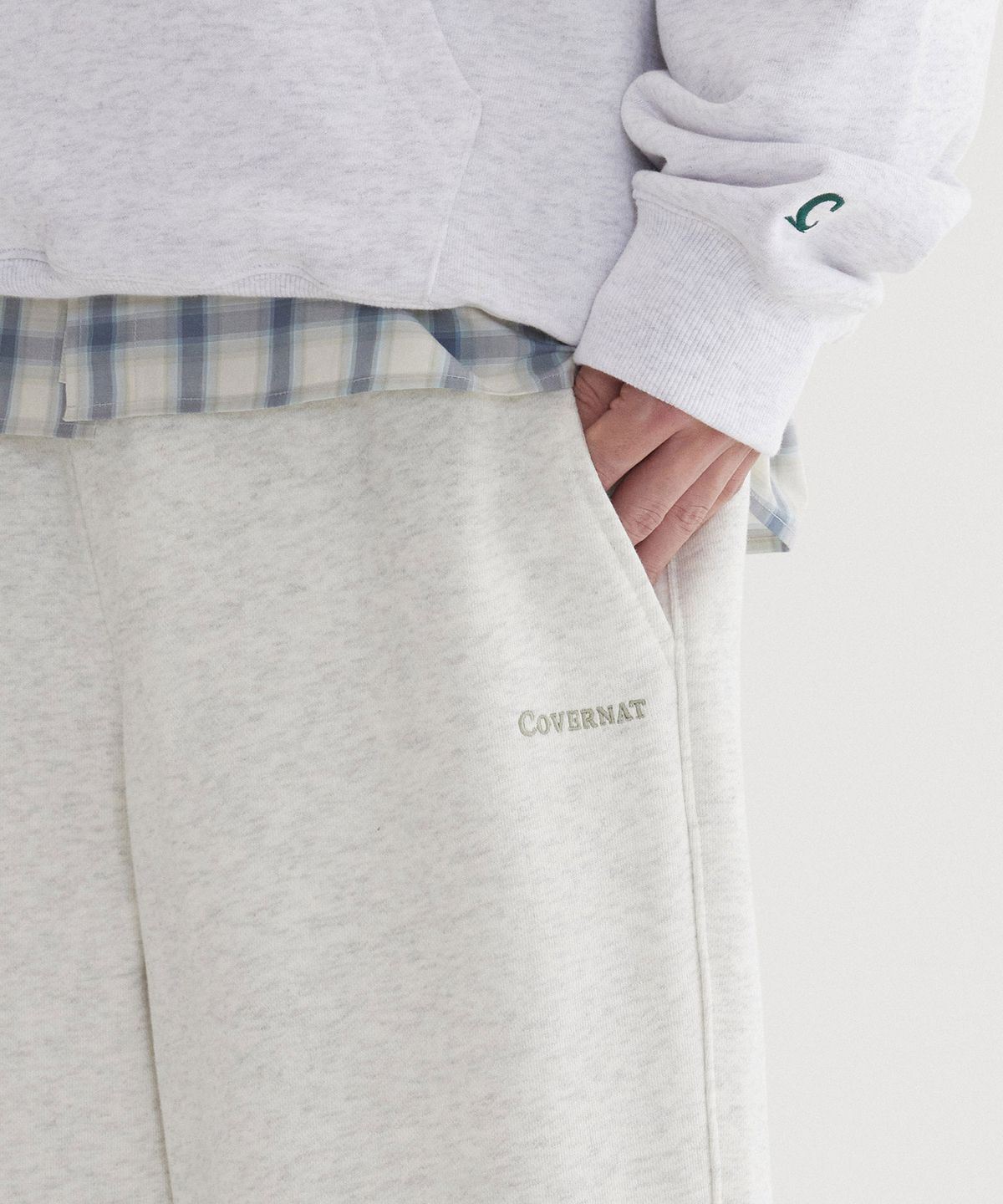 커버낫(COVERNAT) 레귤러 어센틱 스웻 조거 팬츠 Oatmeal