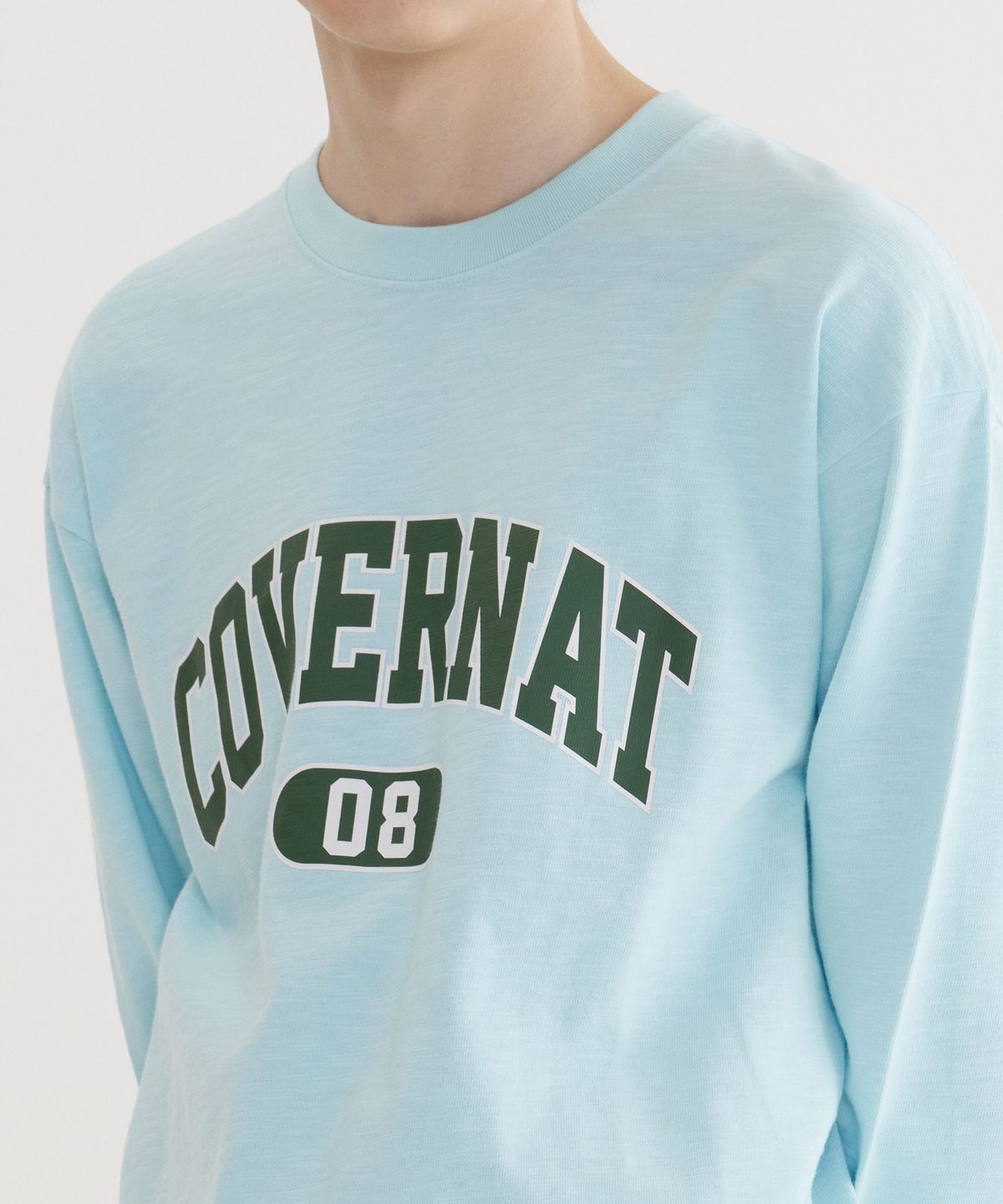 커버낫(COVERNAT) 슬럽 아치 로고 롱슬리브 Sky Blue