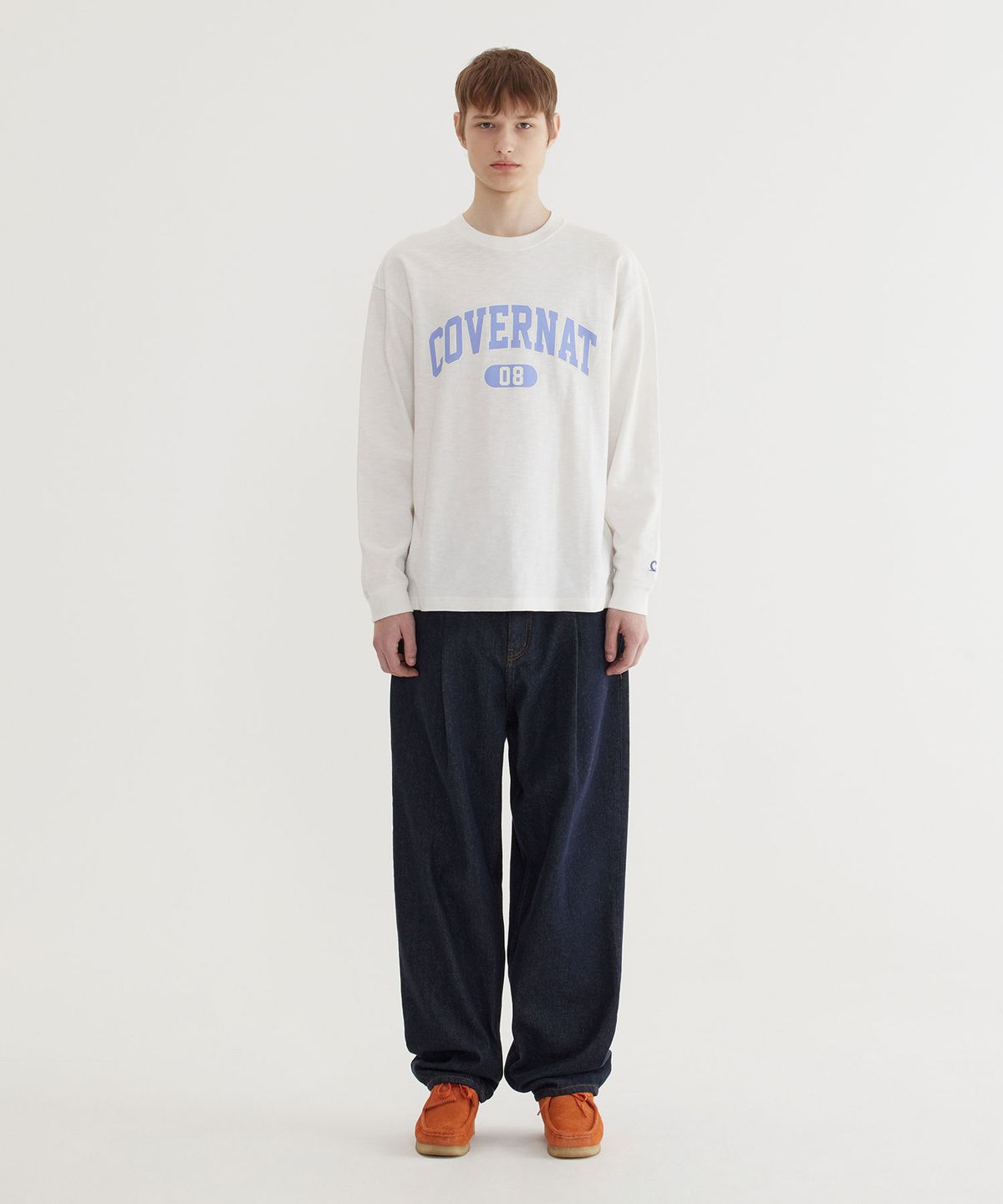 커버낫(COVERNAT) 슬럽 아치 로고 롱슬리브 White
