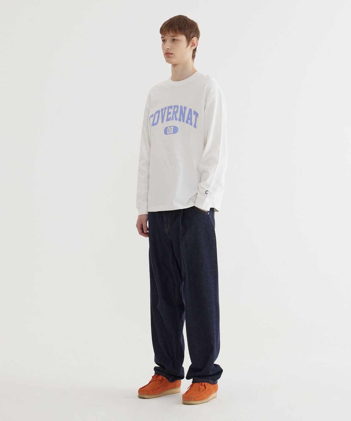 커버낫(COVERNAT) 슬럽 아치 로고 롱슬리브 White